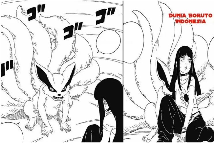 Momen Himawari bertemu Kurama Kecil (Instagram.com/@duniaborutoid_)