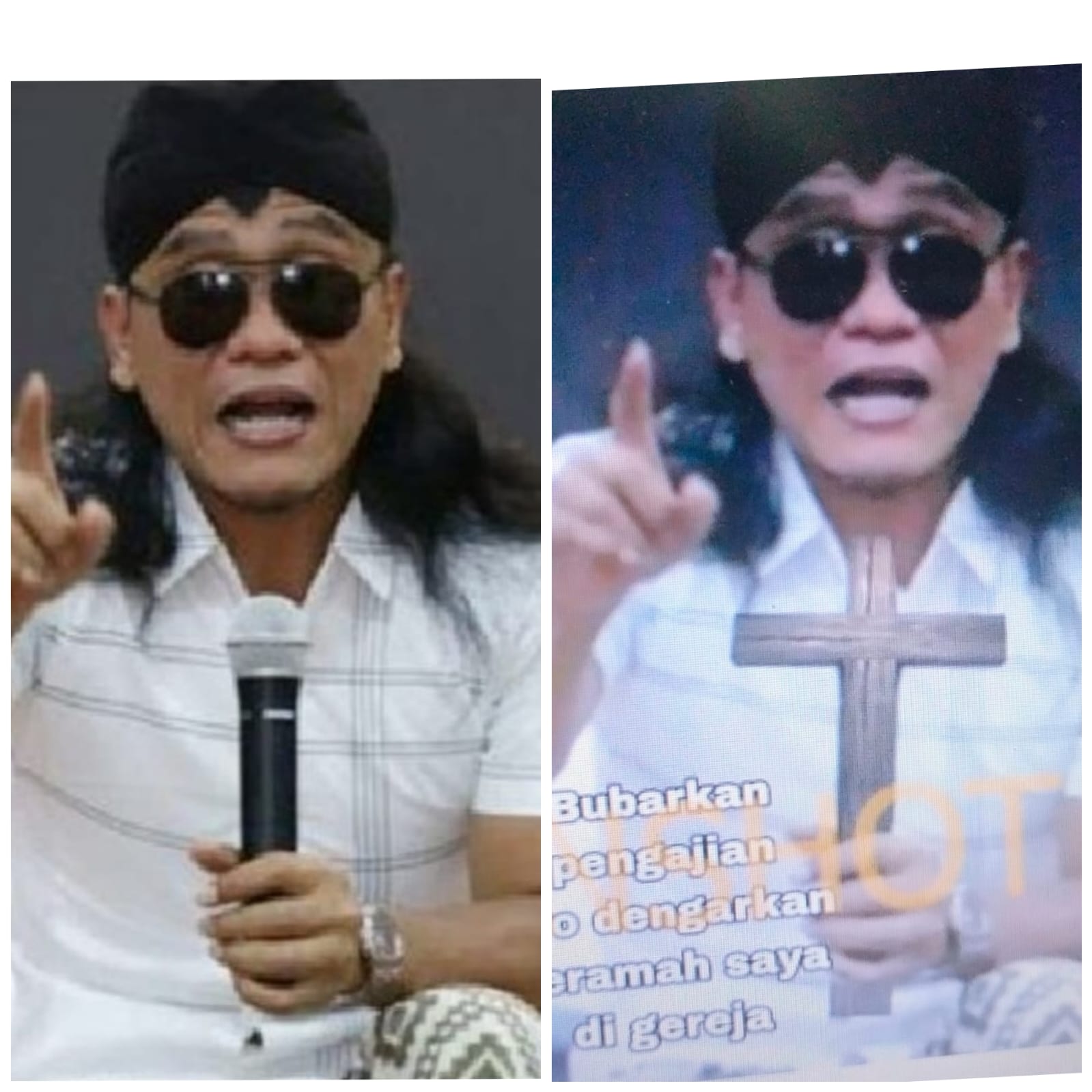 HASIL EDITAN: Foto Gus Miftah sebelum dan sesudah diedit.