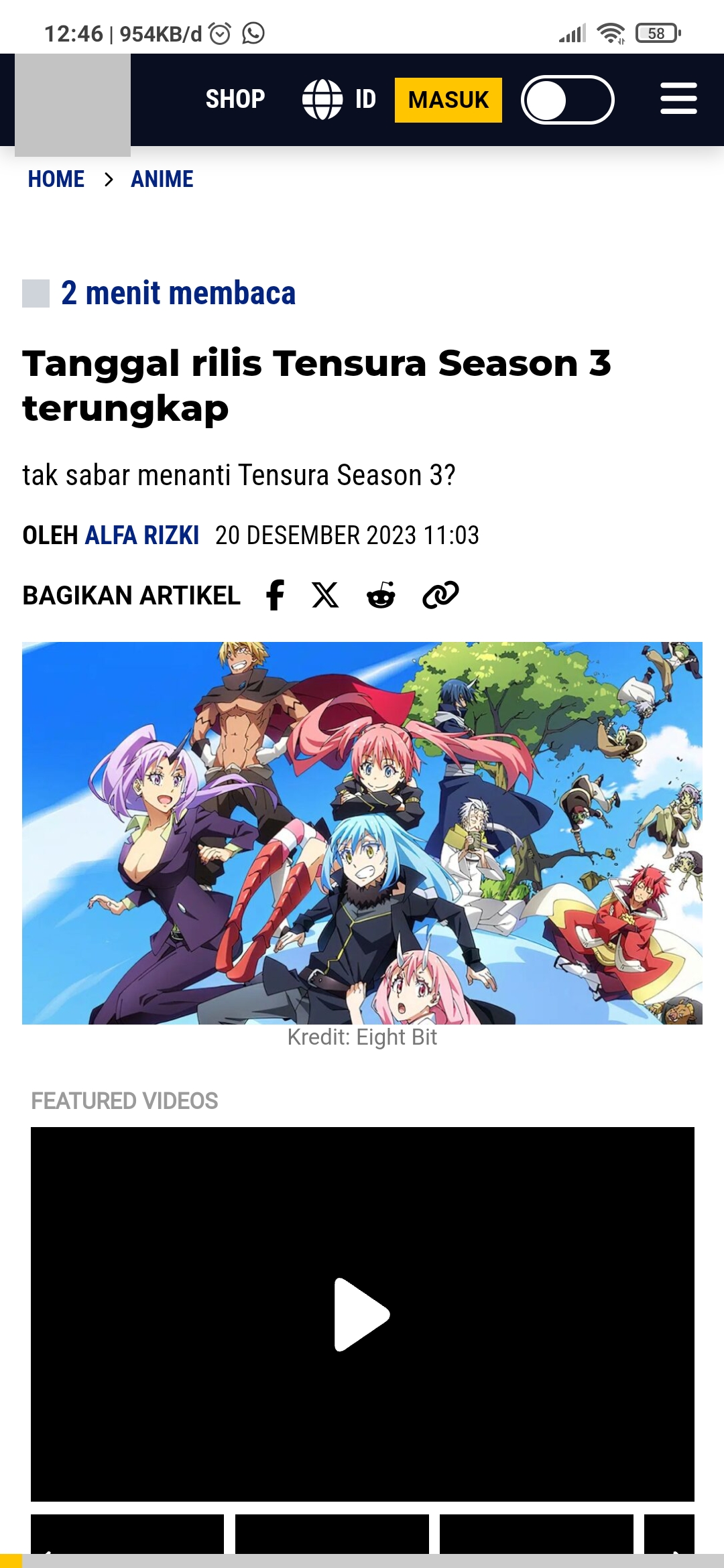 Poster Tensura terbaru