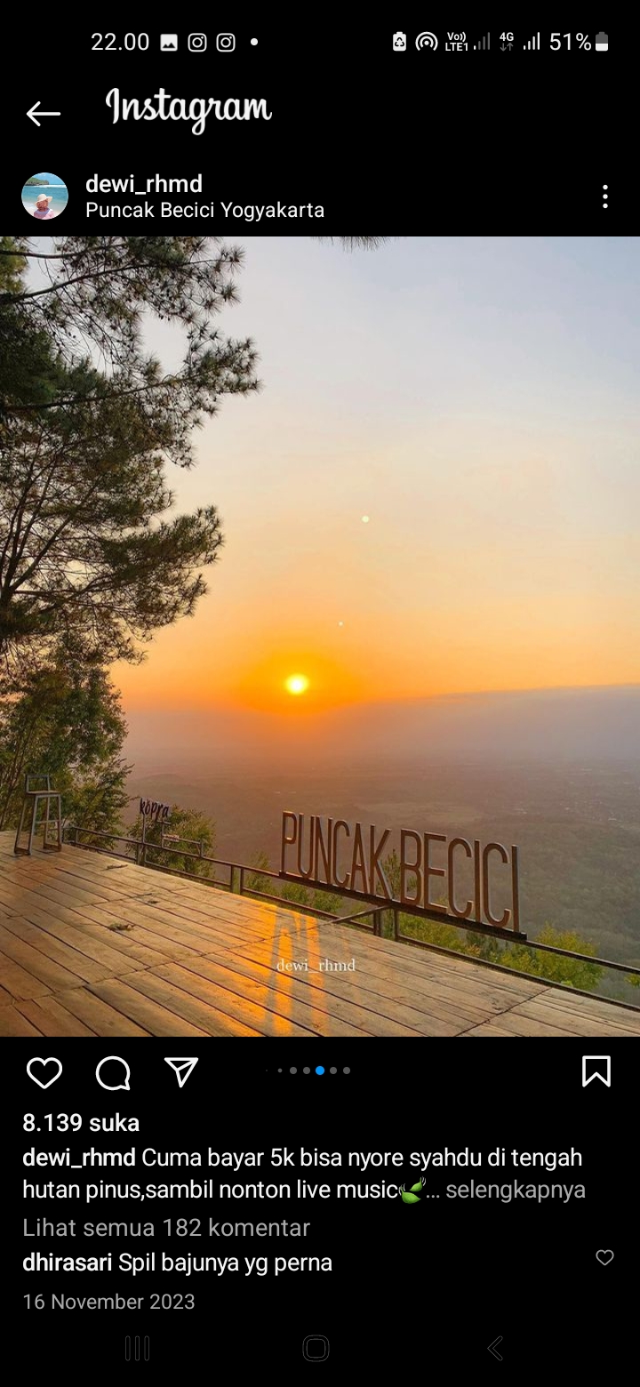 Wisata Puncak Pinus Becici, Yogyakarta