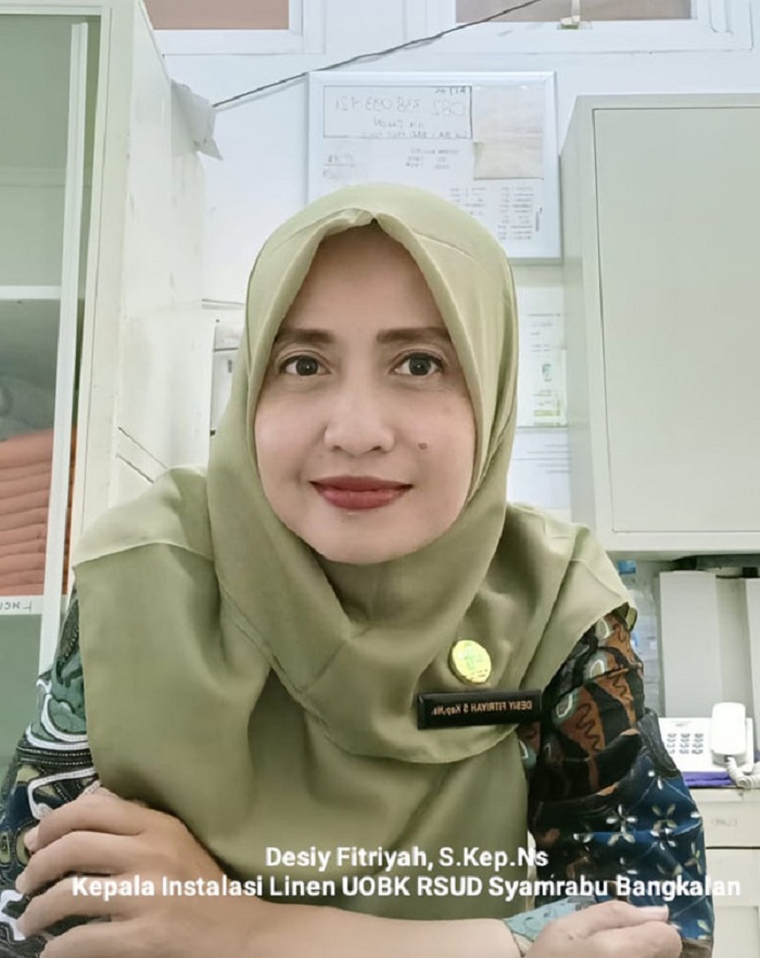 Kepala Instalasi Linen RSUD Syamrabu Desiy Fitriyah, S.Kep., Ns. (SYAIFUL BAHRI UNTUK JPRM)