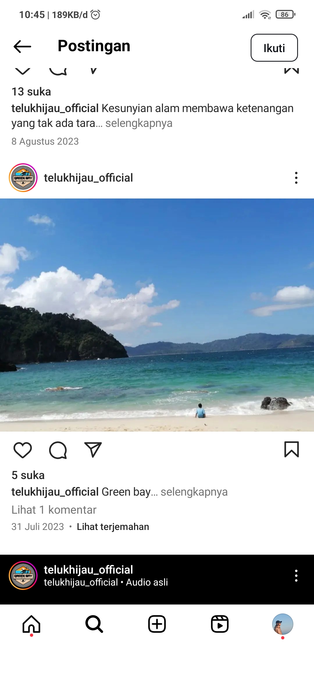 Pesan alam teluk hijau yang menawan.