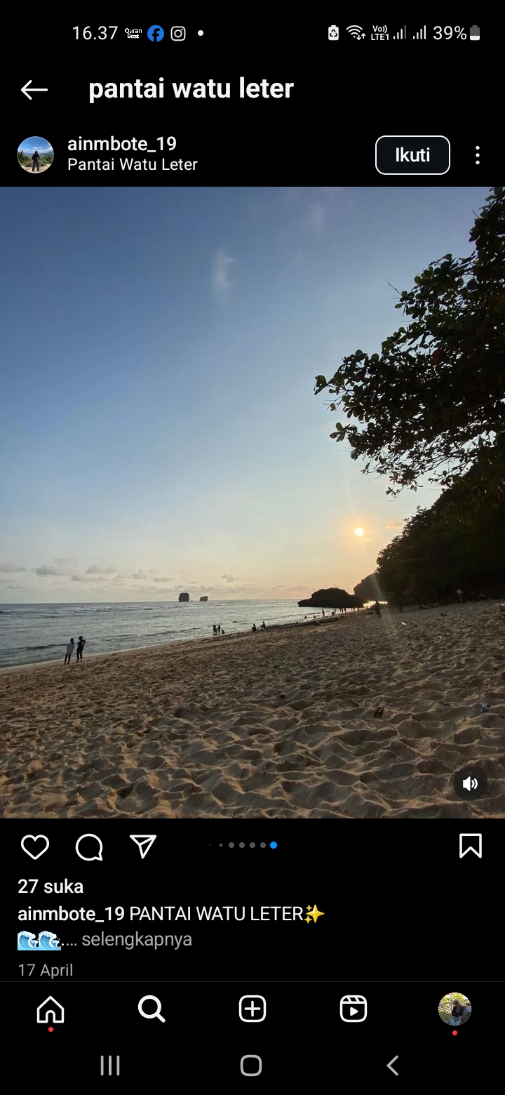 Pantai Watu Leter, Malang