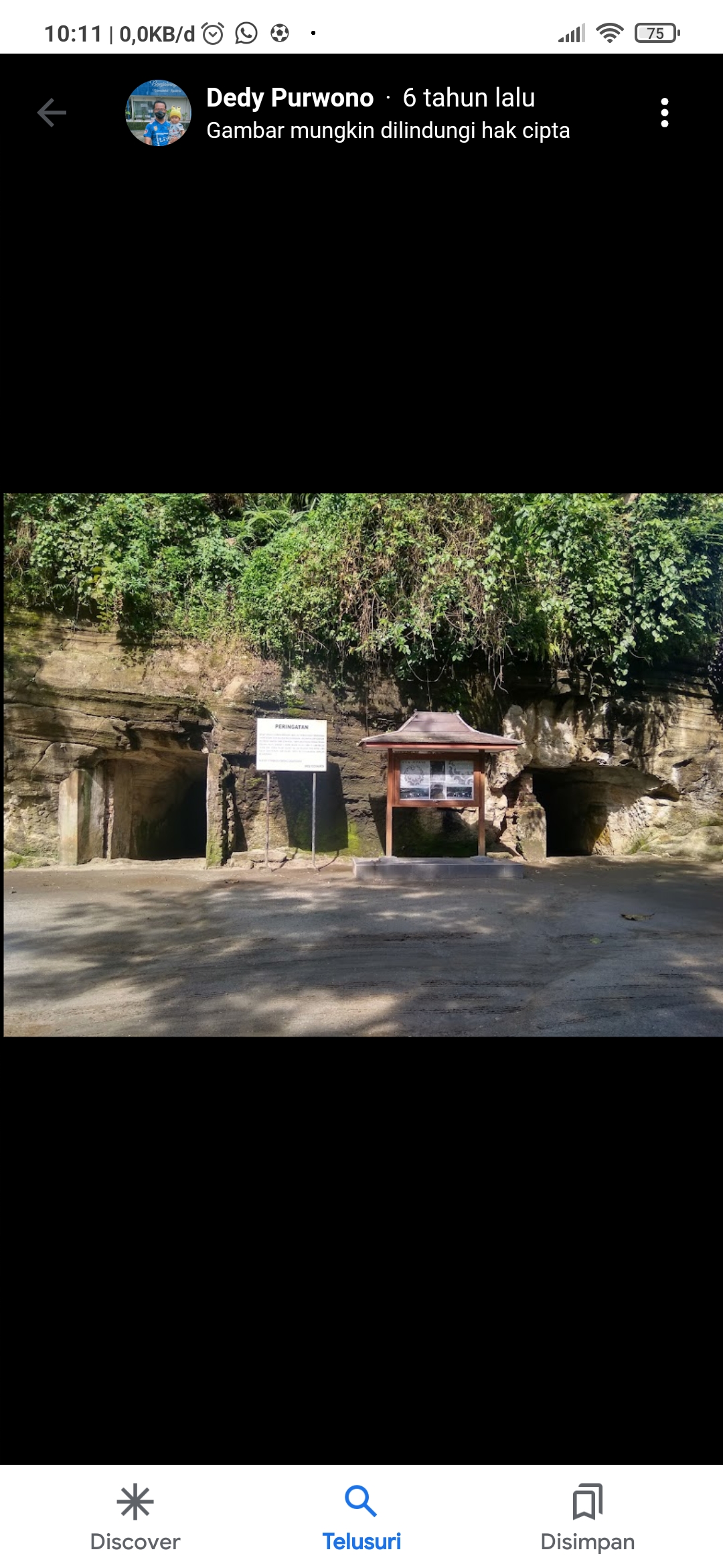 Potret Goa Jepang dari depan.