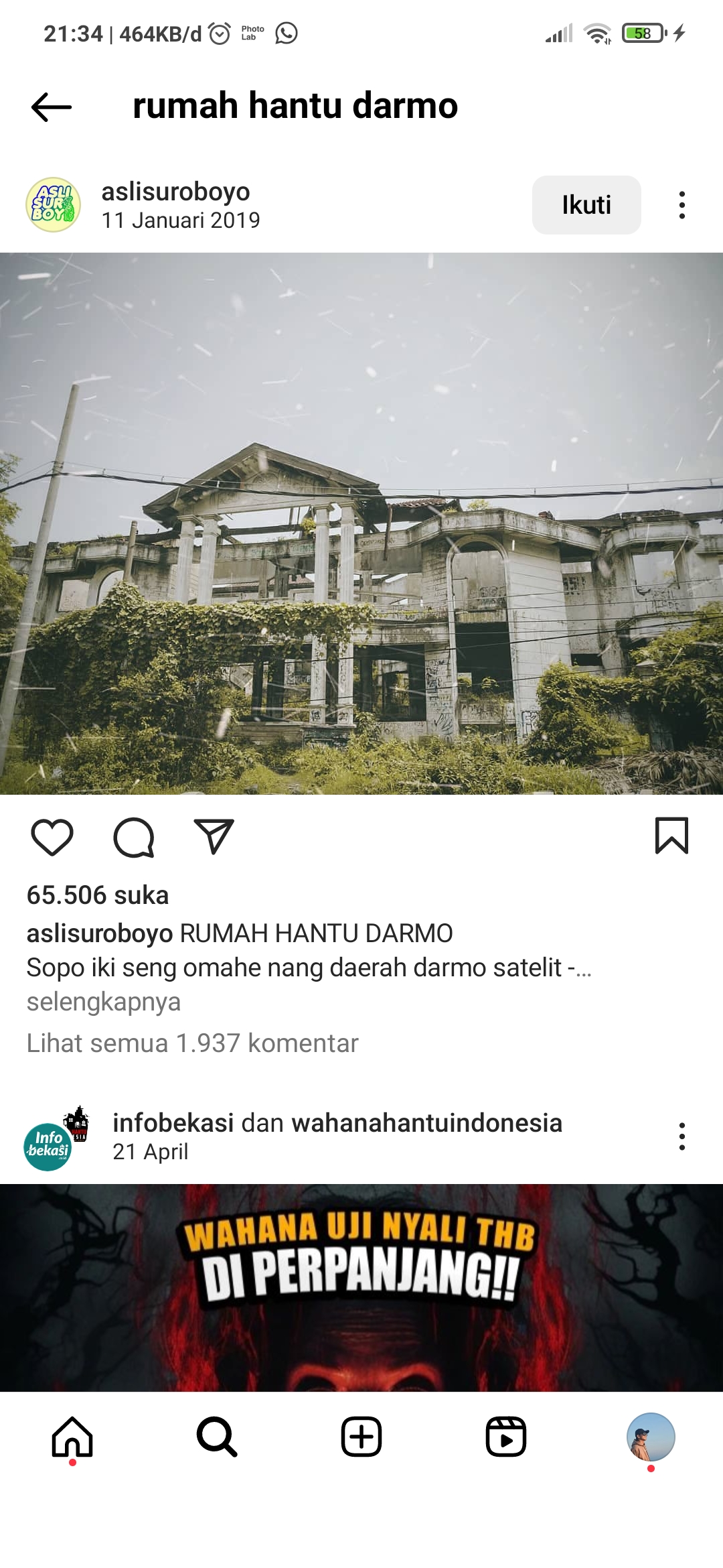 Rumah Hantu Darmo Surabaya yang terkenal di Surabaya