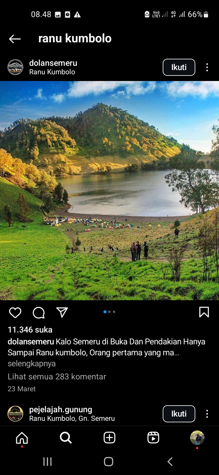 Danau Ranu Kumbolo, Taman Nasional Bromo Tengger Semeru