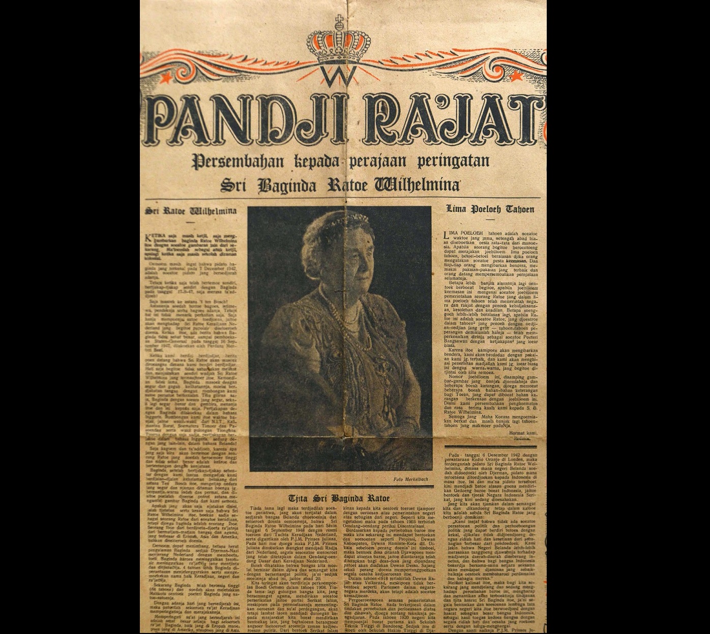 Salah satu koran yang terbit tahun 1948 yang menggunakan ejaan Van Ophuijsen