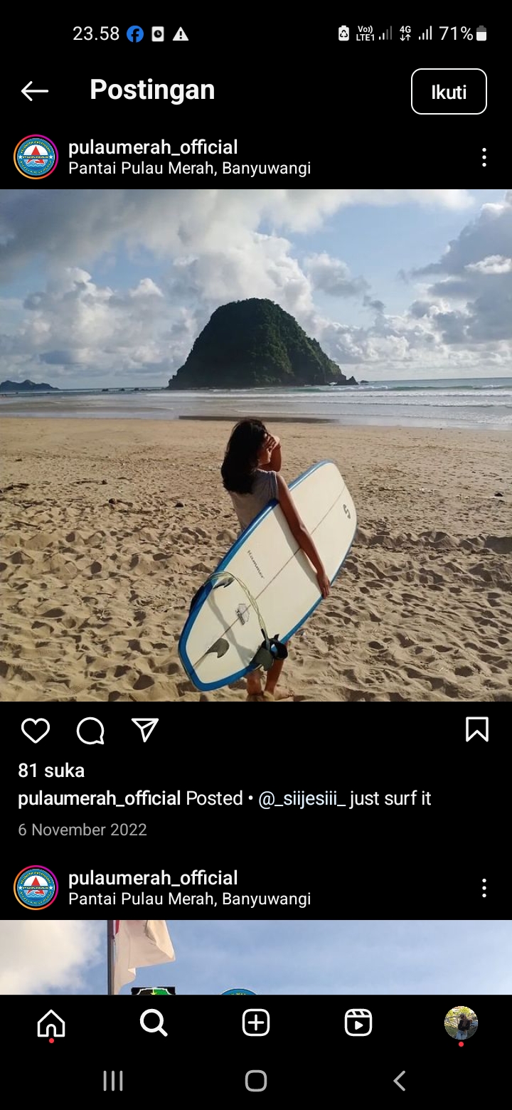 Pantai Pulau Merah, Surga Bagi Para Peselancar, Banyuwangi