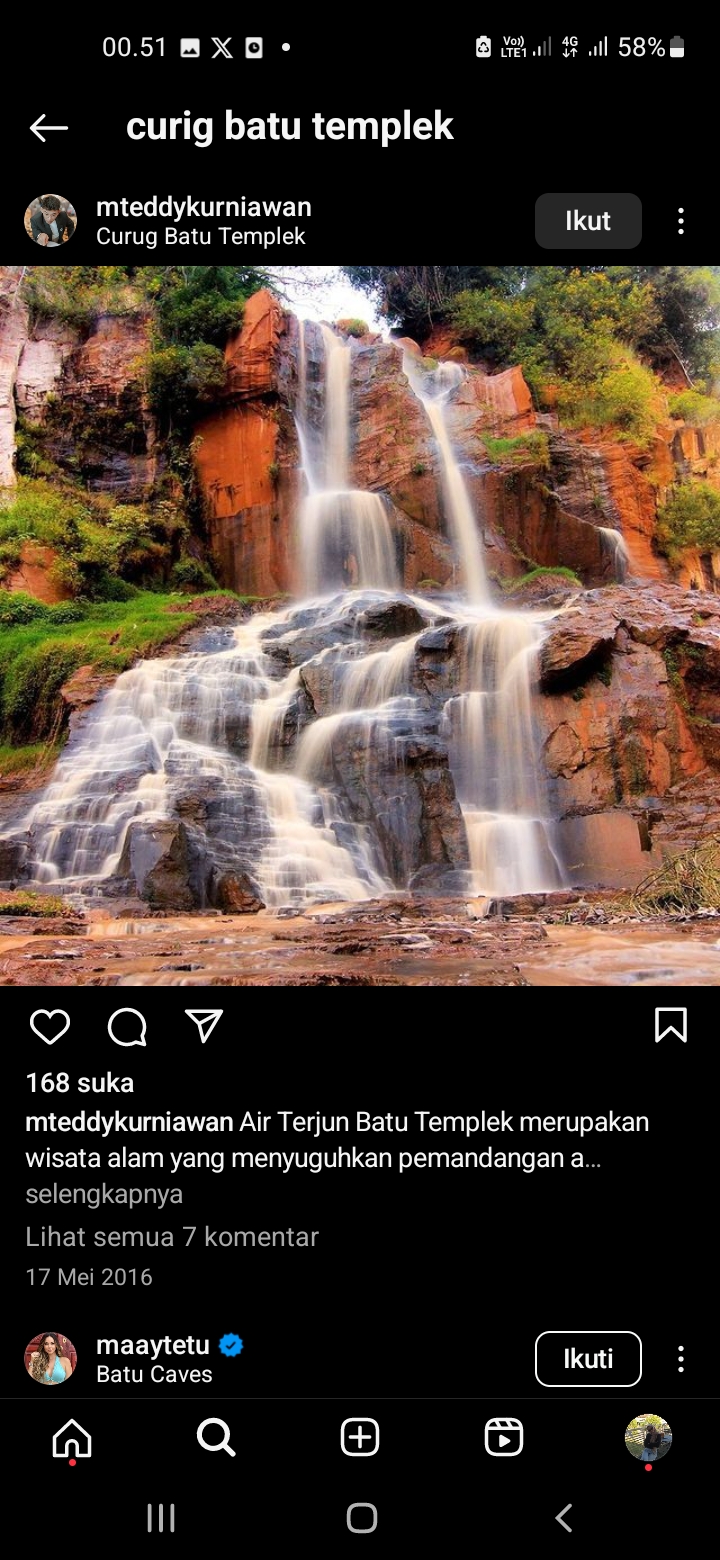 Wisata Alam Curug Batu Templek, Bandung