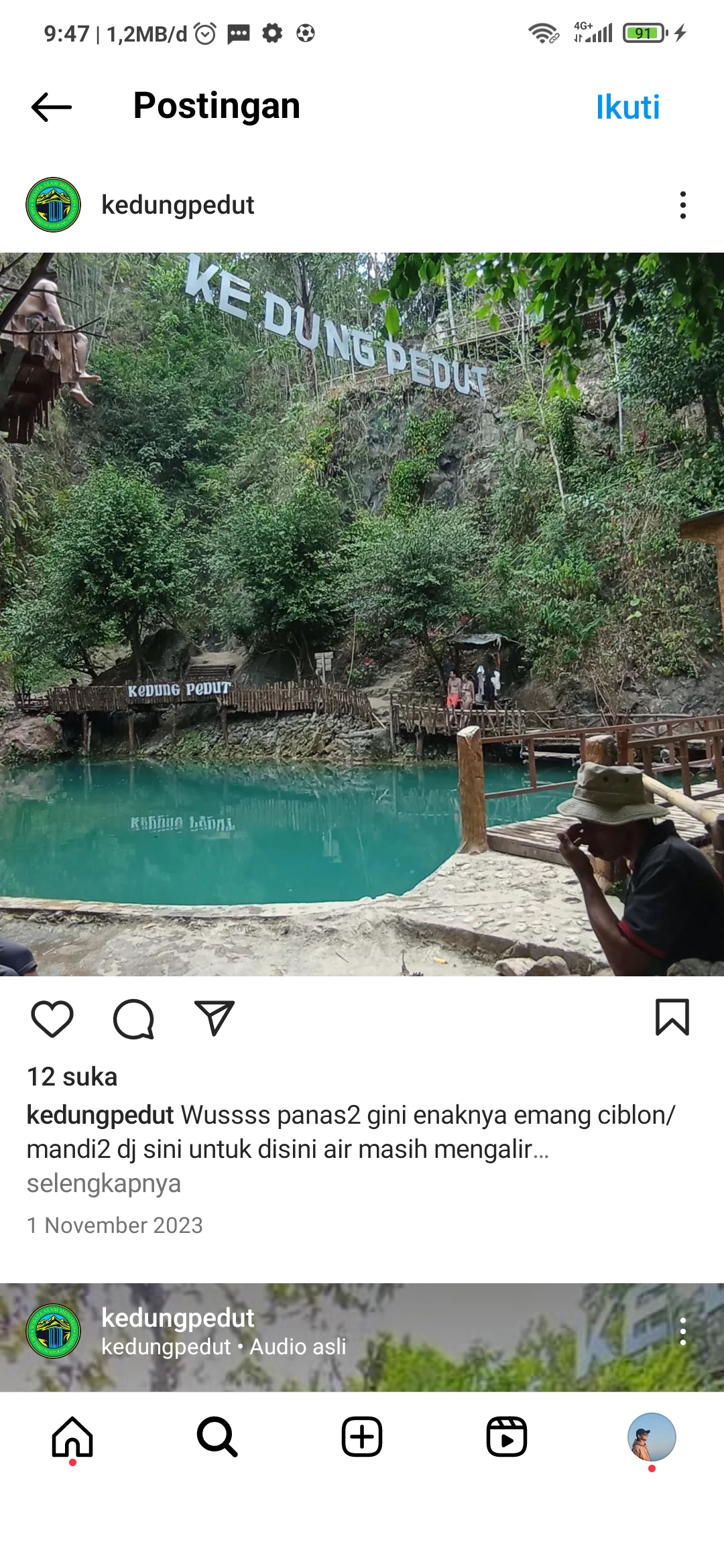 Indahnya air terjun Kedung Pedut