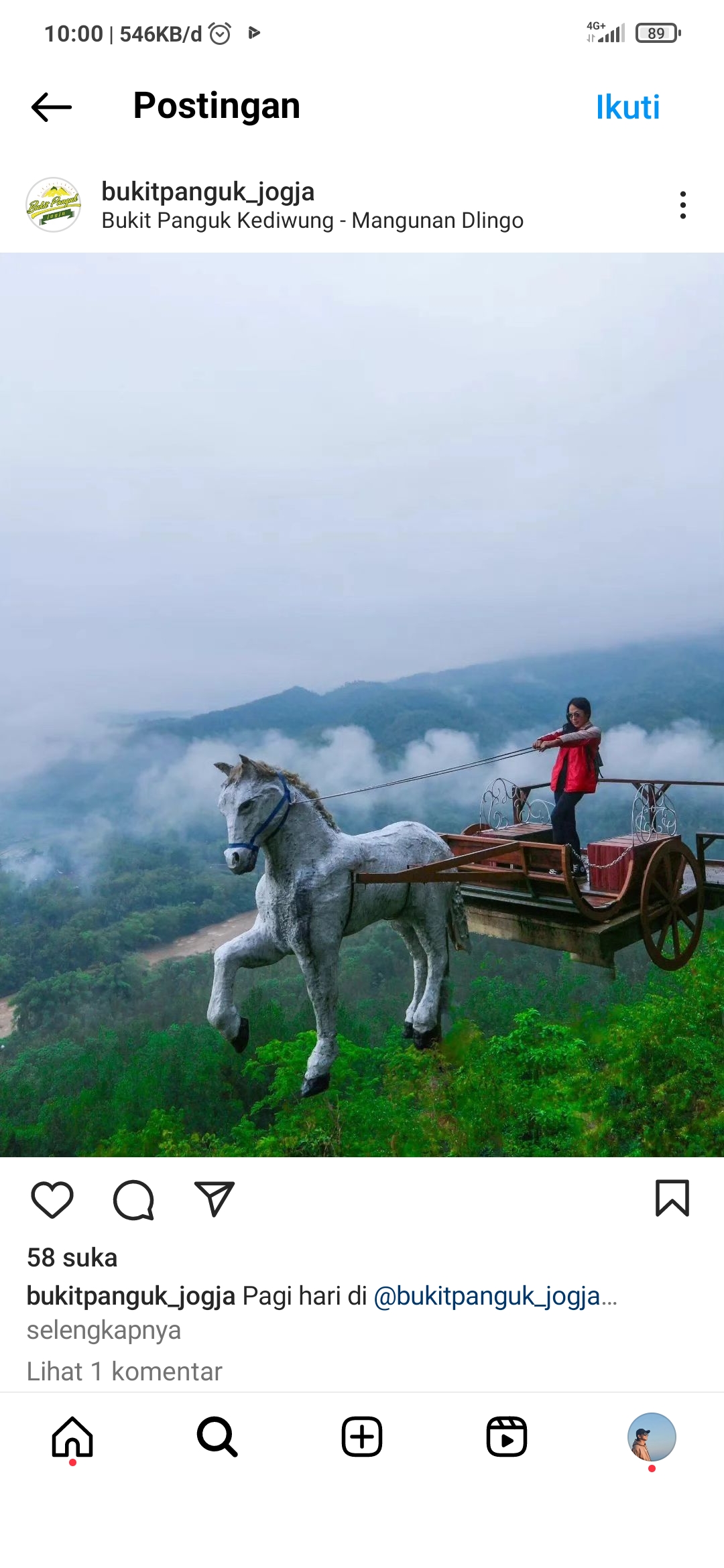 Spot foto estetik Bukit Panguk Yogyakarta