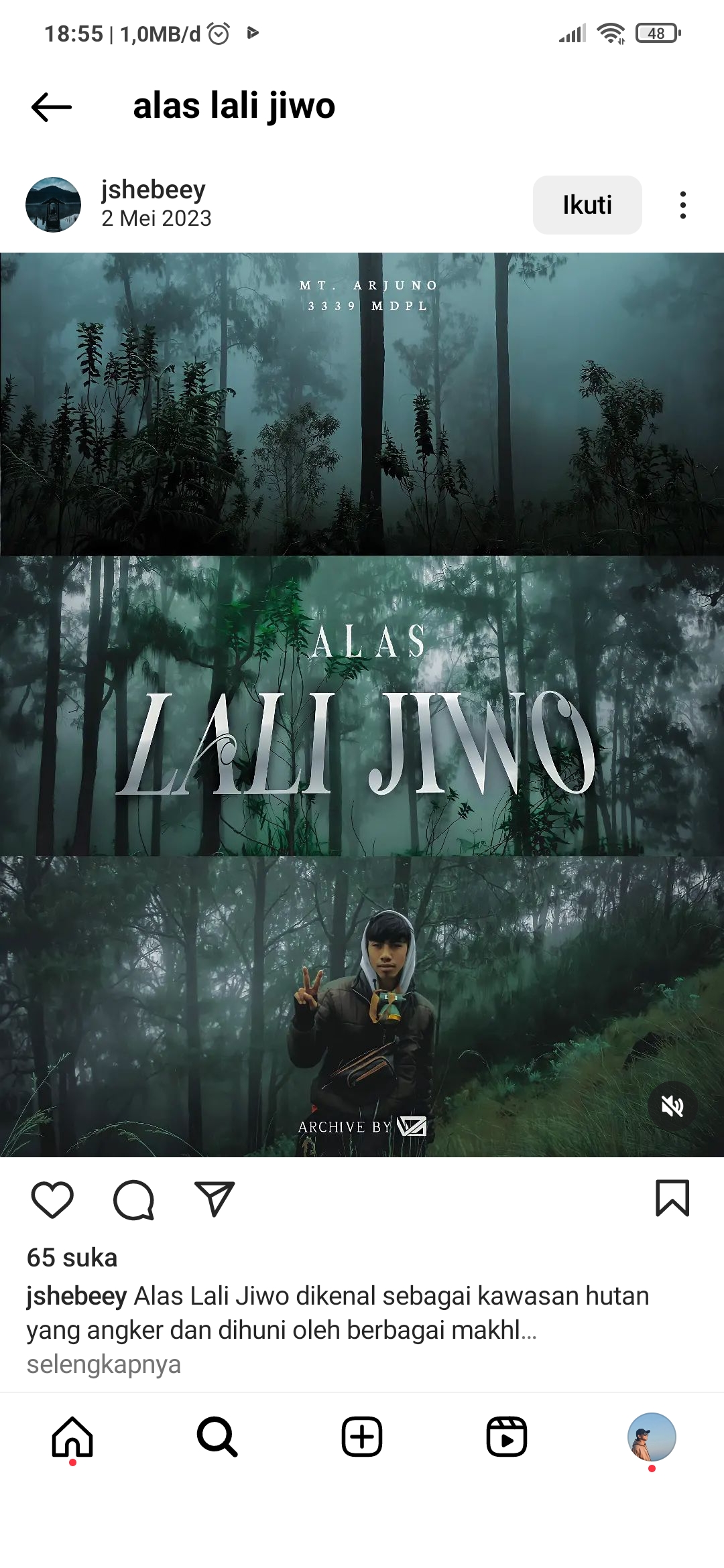 Potret Menyeramkan alas lali Jiwo