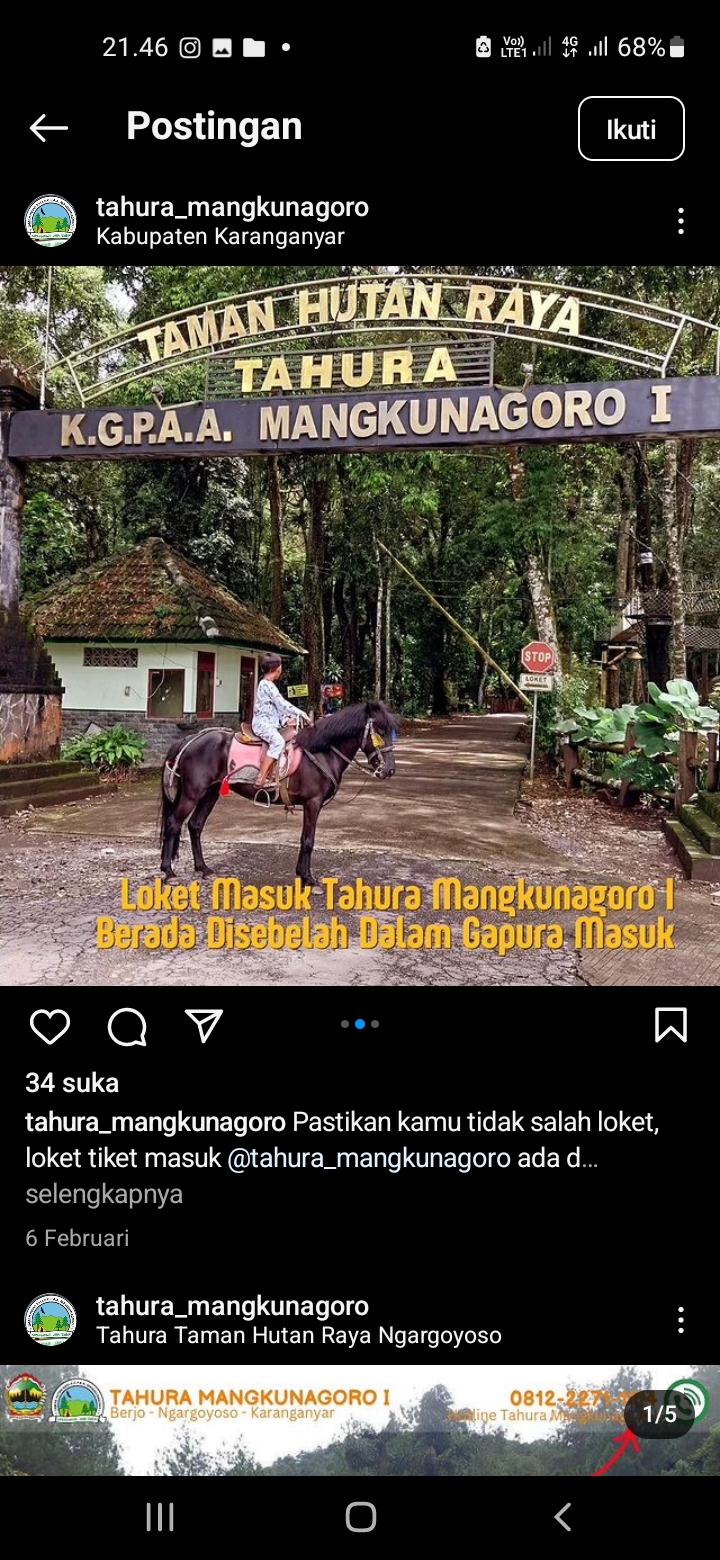 Taman Hutan Raya (Tahura) KGPAA Mangkunagoro I di Karanganyar