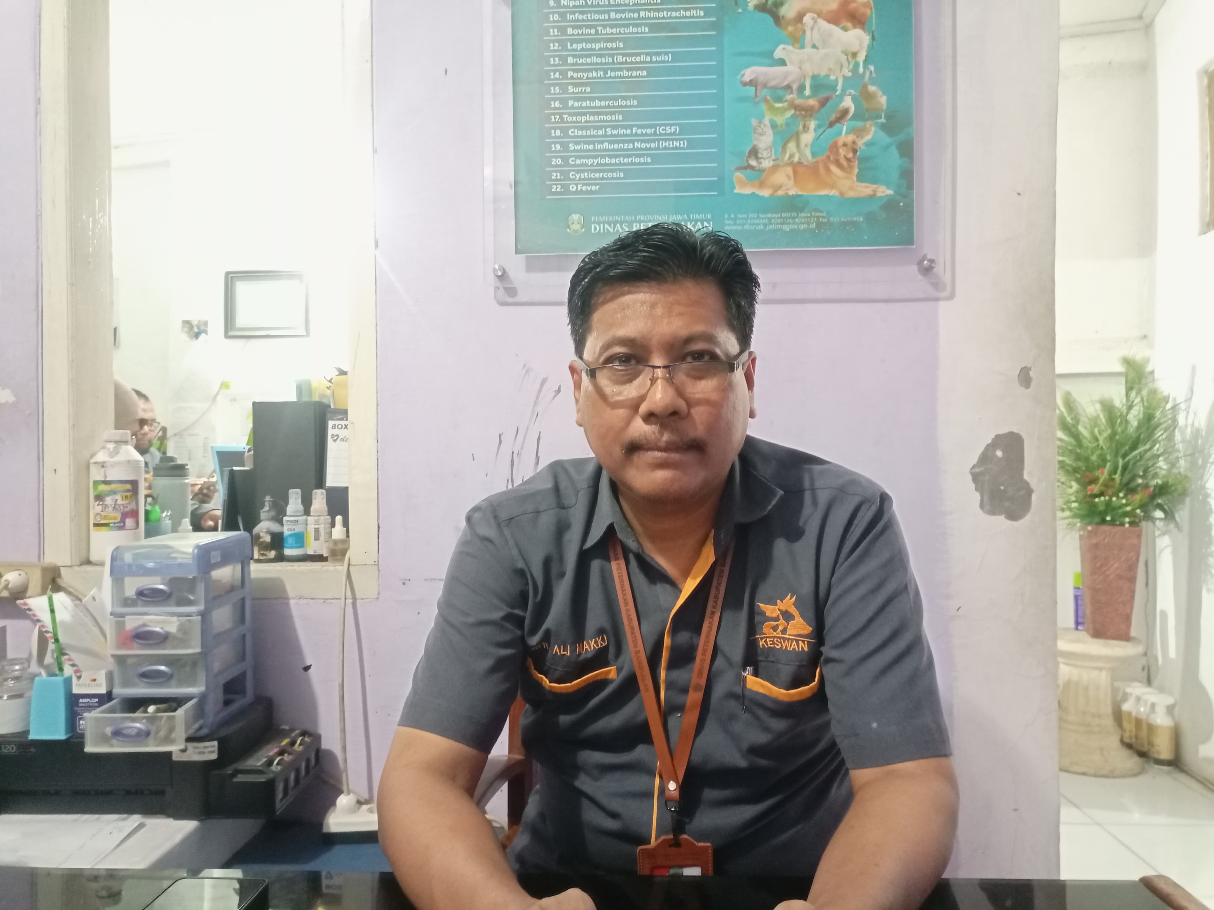 Kabid Kesehatan Hewan Disnak Bangkalan Ali Makki. (MOH. LATIF/JPRM)  &nbsp;