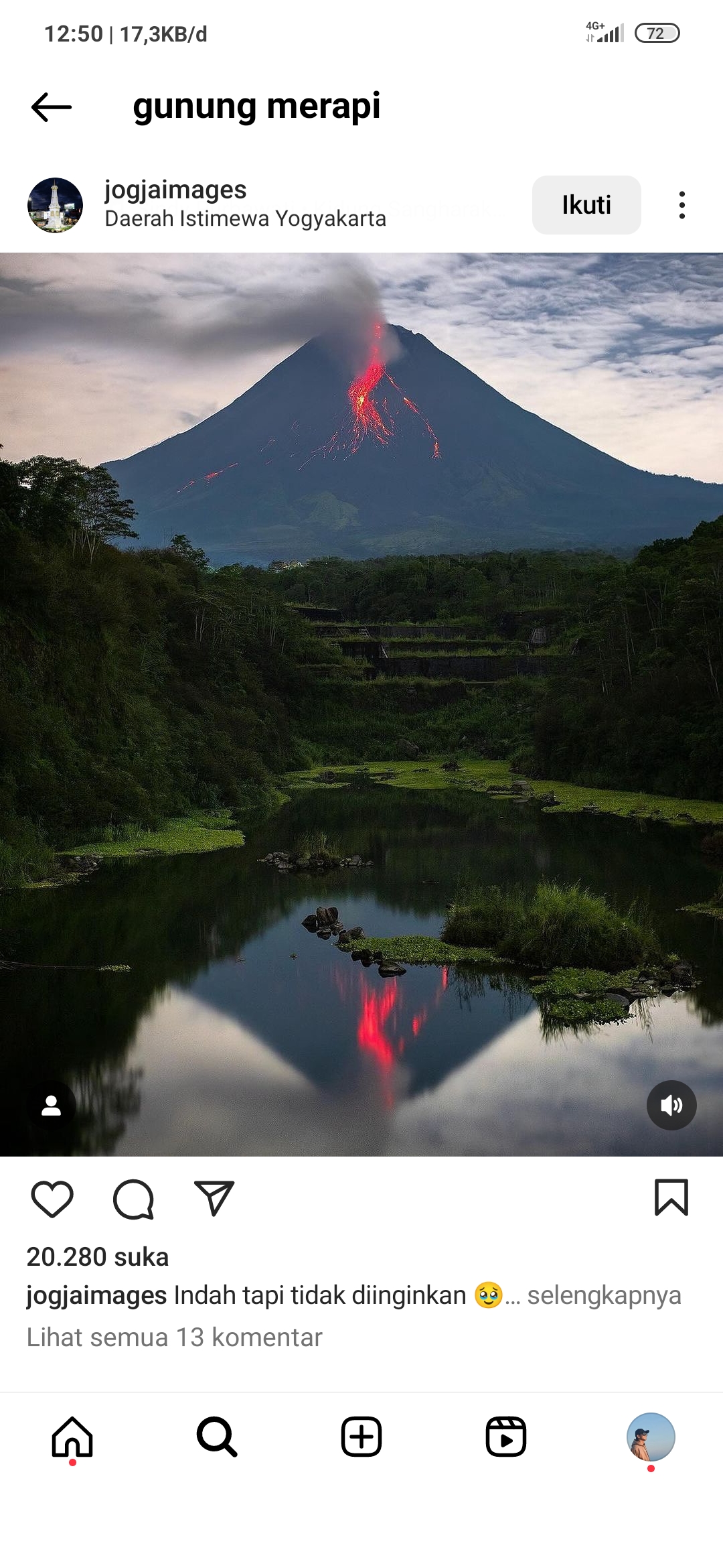 Keindahan Gunung Merapi, tapi juga menakutkan