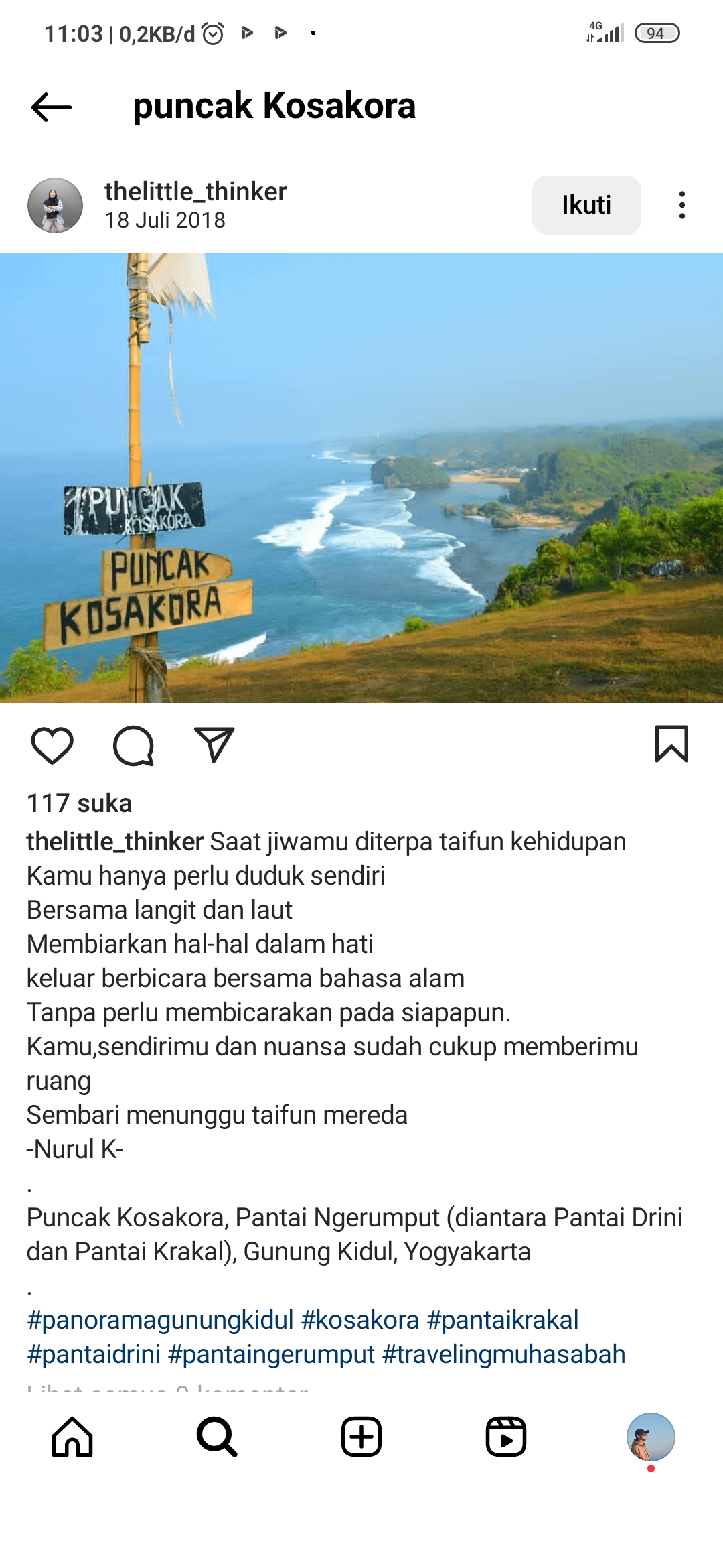 Puncak Kosakora merupakan Salah satu wisata pilihan yang patut kamu coba.