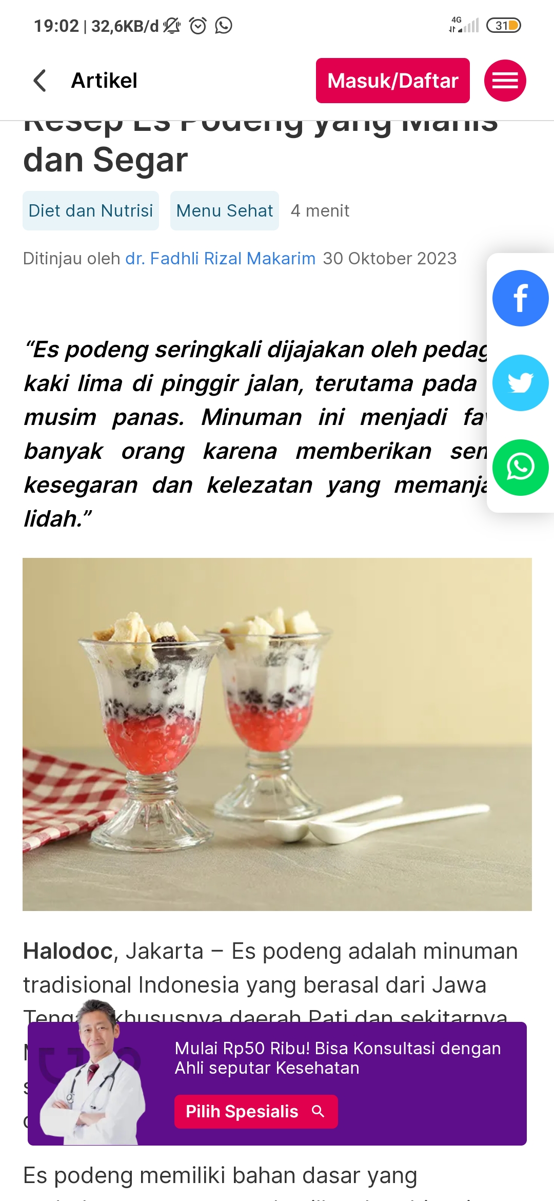 Es Podeng Manis khas Madura