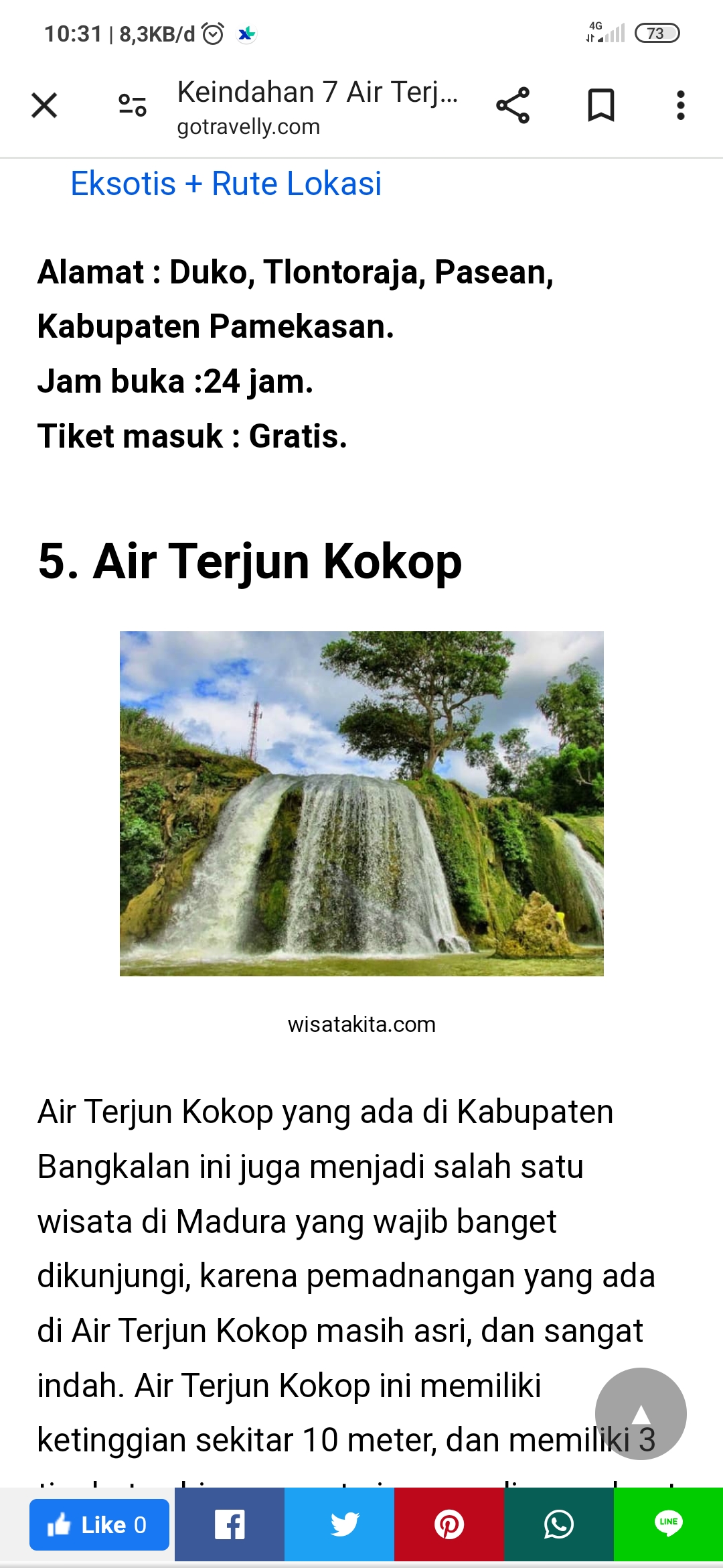 Air Terjun Kokop yang indah dan menawan