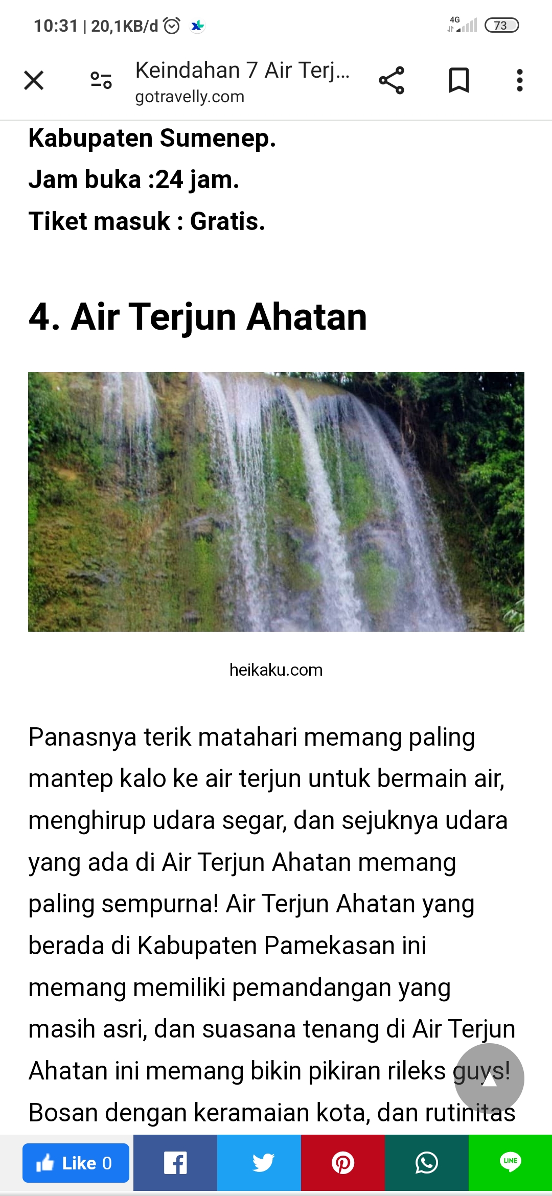 Air terjun Ahatan Pamekasan yang memukau