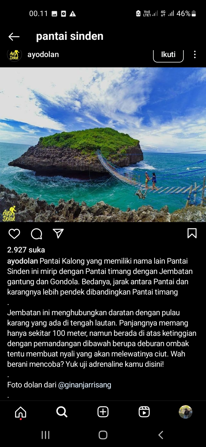 Jembatan Gantung Pantai Sinden