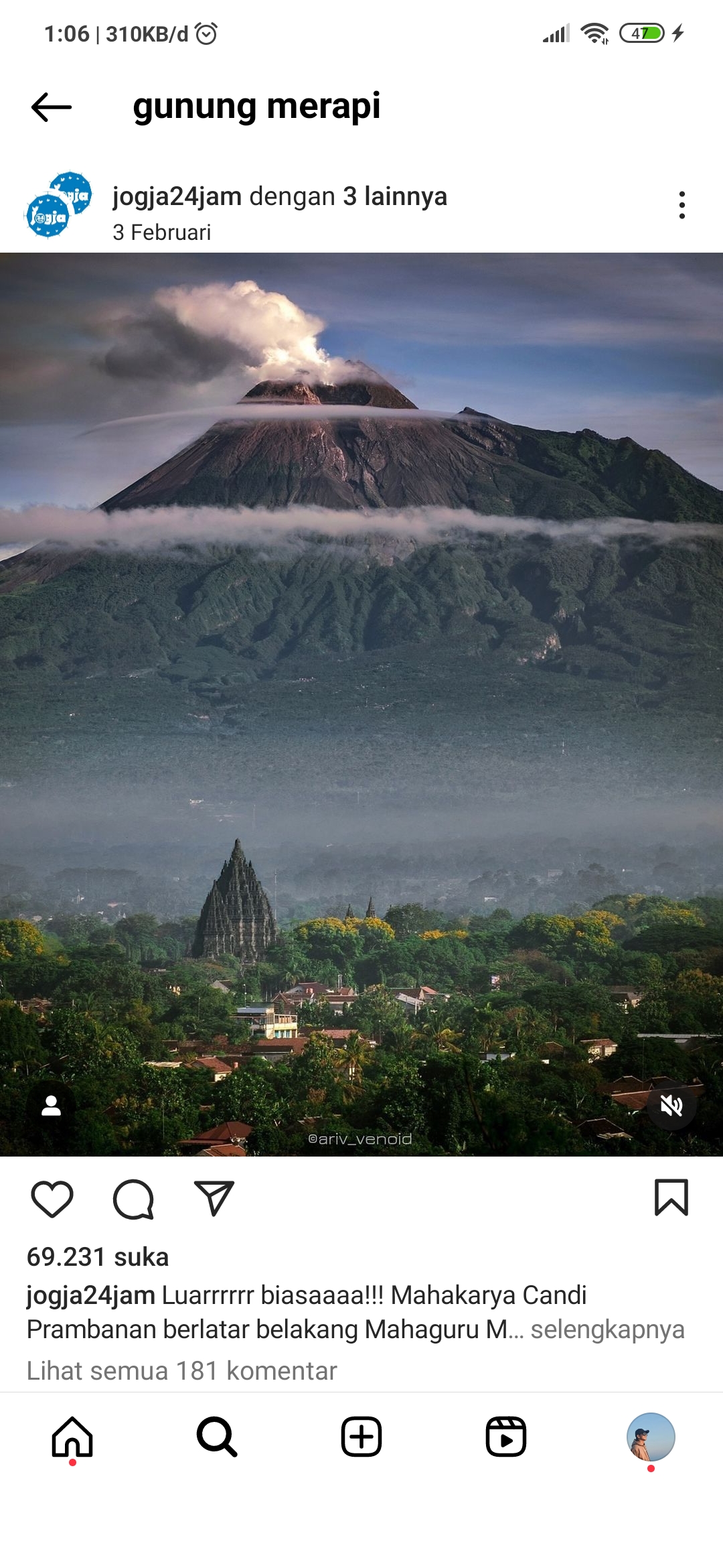 Keindahan Pemandangan gunung merapi yang juga menymipan misteri