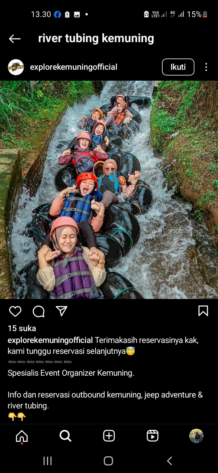 River Tubing di Kali Pring Kuning