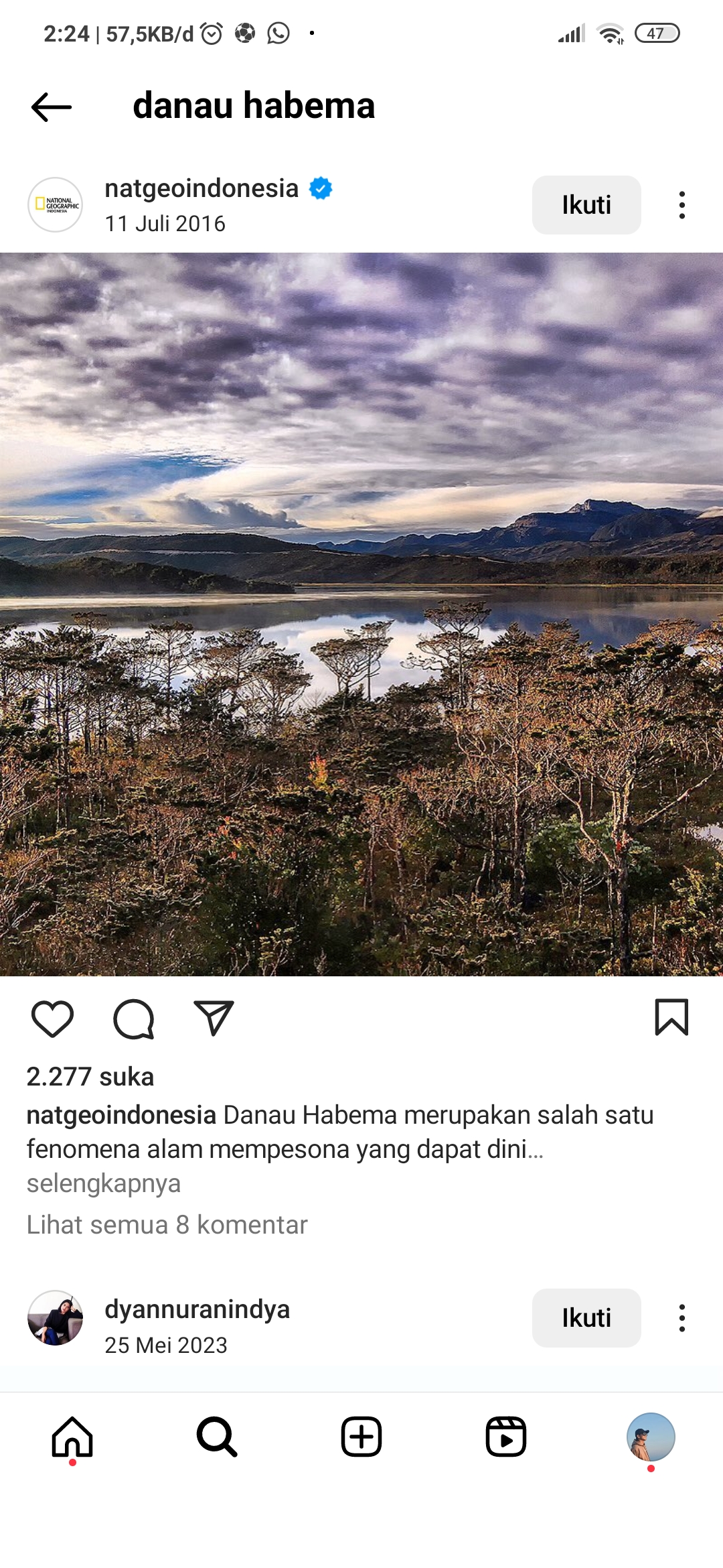 Danau Habema yang memukau dan penuh misteri