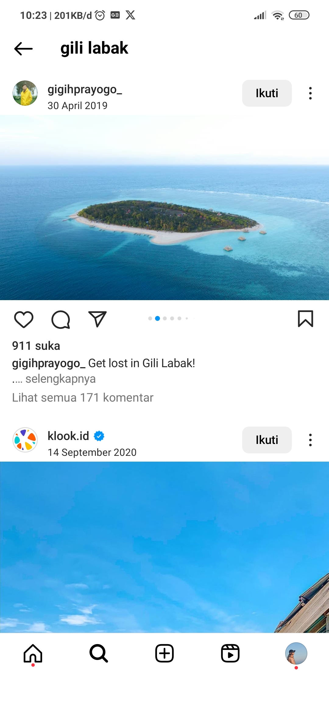 Potret Gili Labak Dari Atas