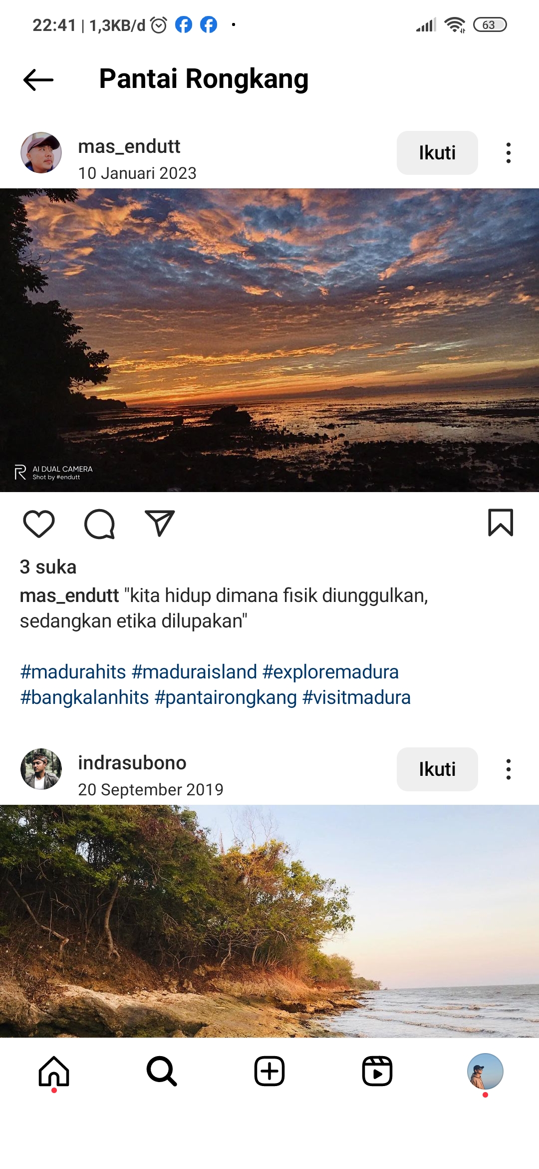 Pantai Rongkang dengan potret senjanya