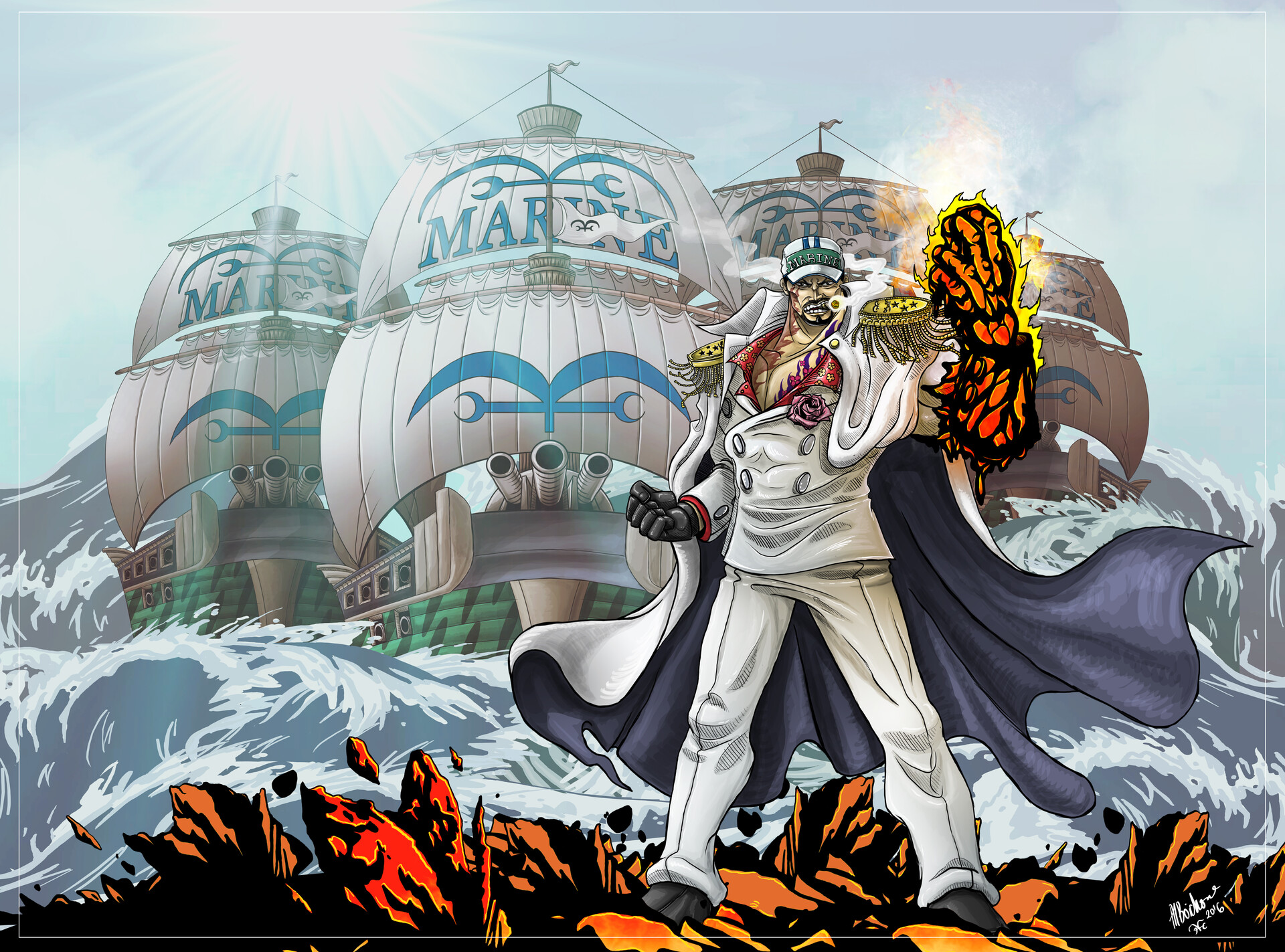 Admiral Akainu. (wallpapercave.com)