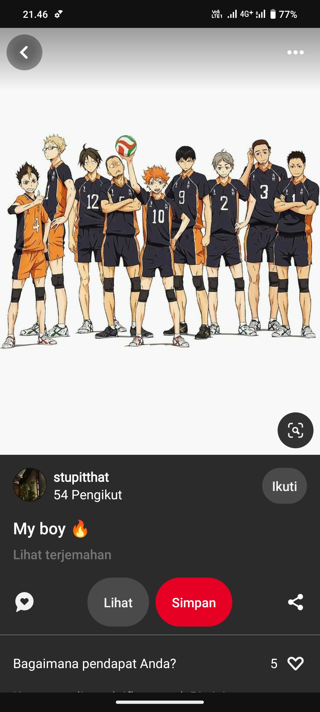 Karakter dalam Manga/Anime Haikyuu