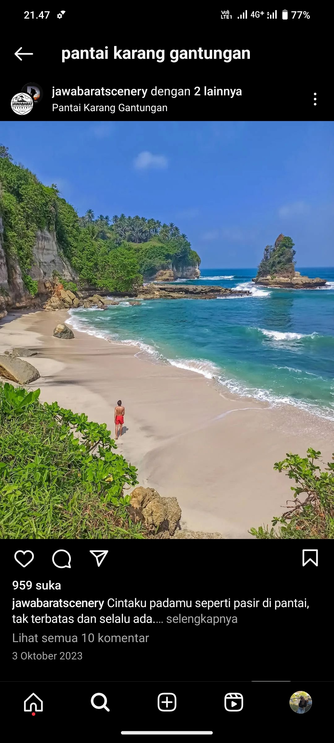 Pantai Karang Gantungan, Ujunggenteng, Sukabumi