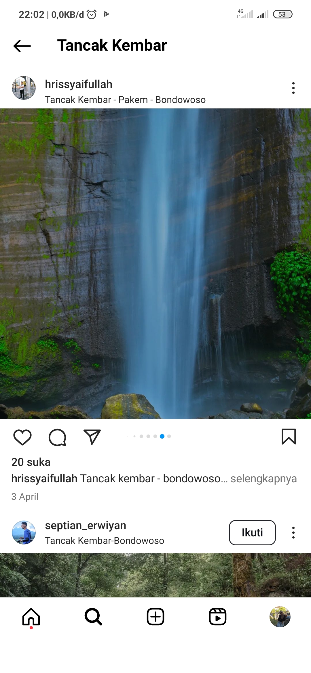 Air Terjun Tancak Kembar yang punya cerita mistis