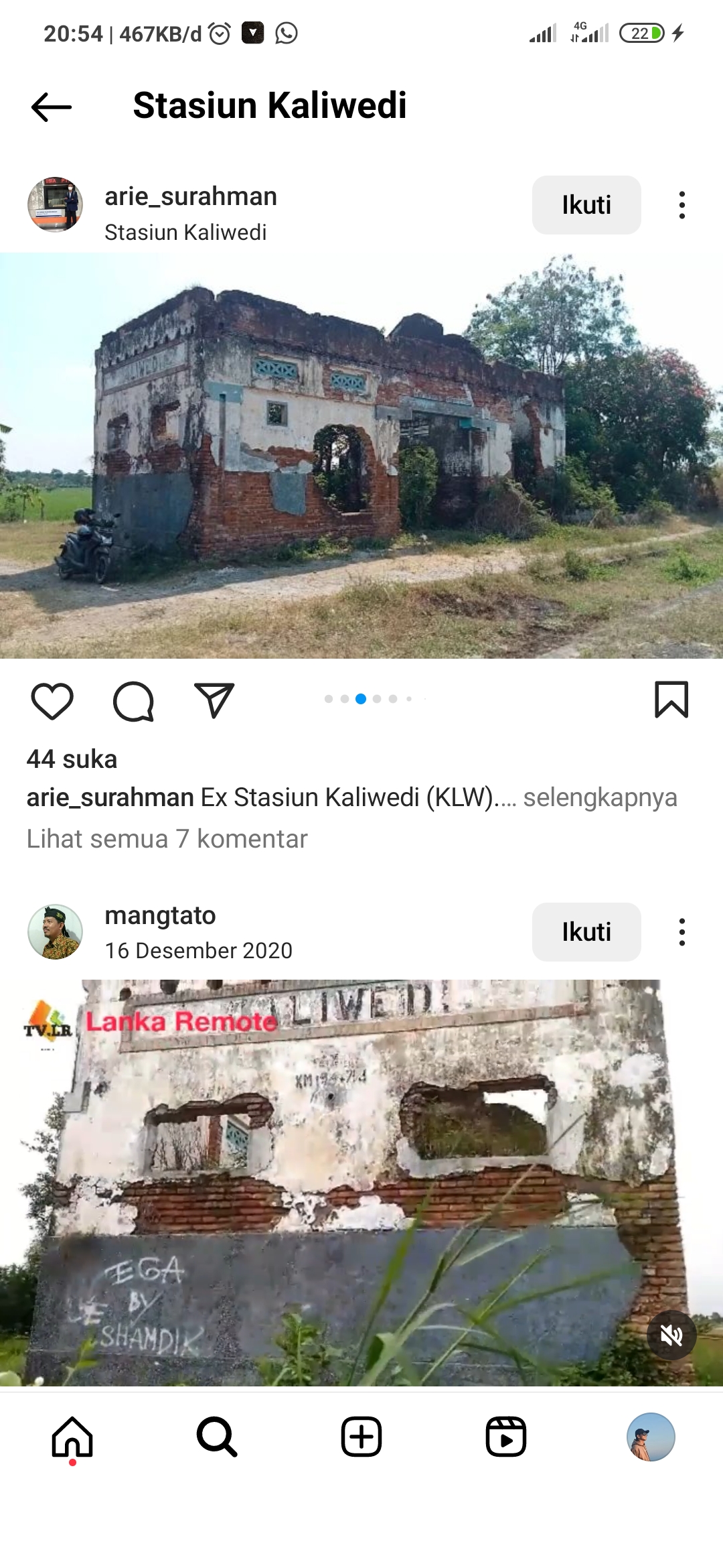 Stasiun Kali Wedi yang pernah dijadikan tempat shooting film horor