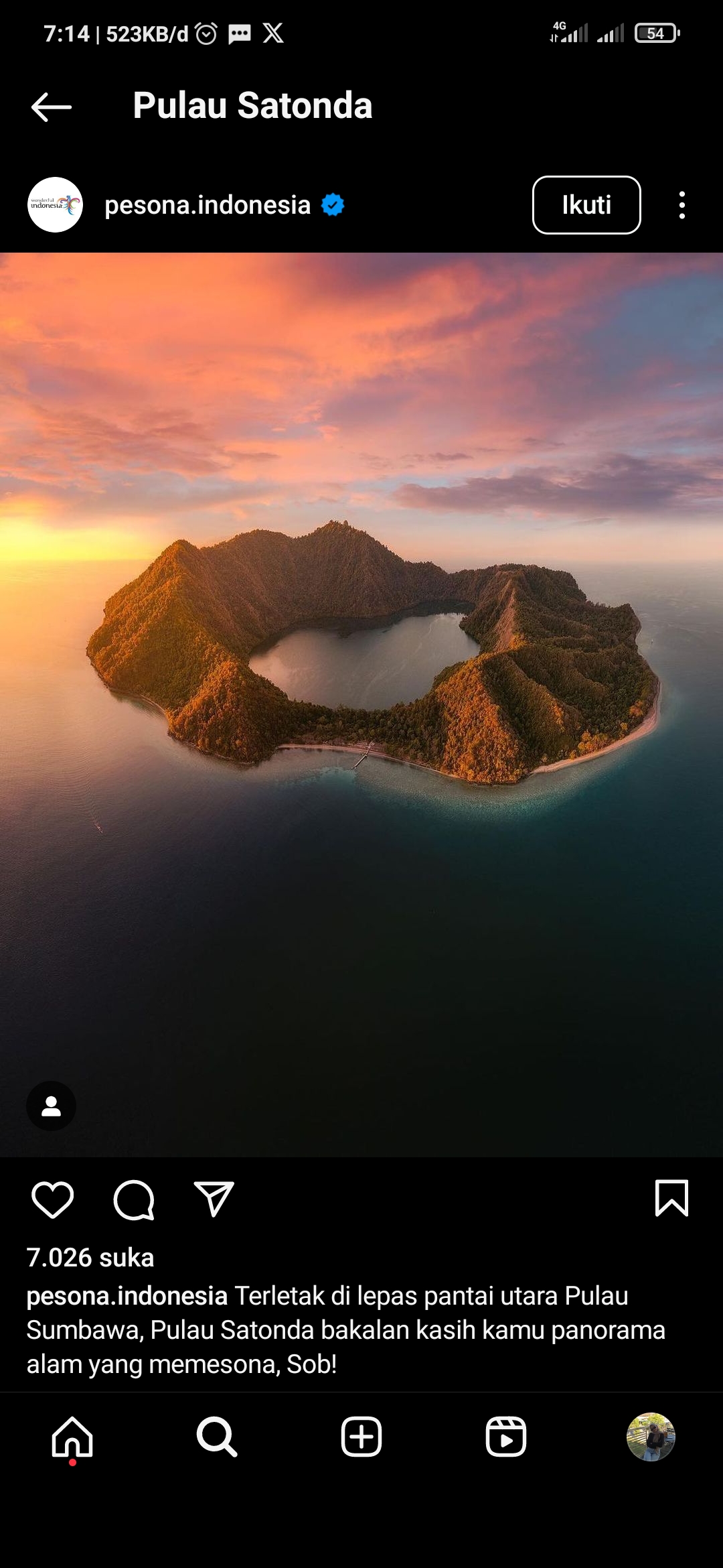 Pulau Satonda yang pernah dijadikan tempat syuting film Jailangkung