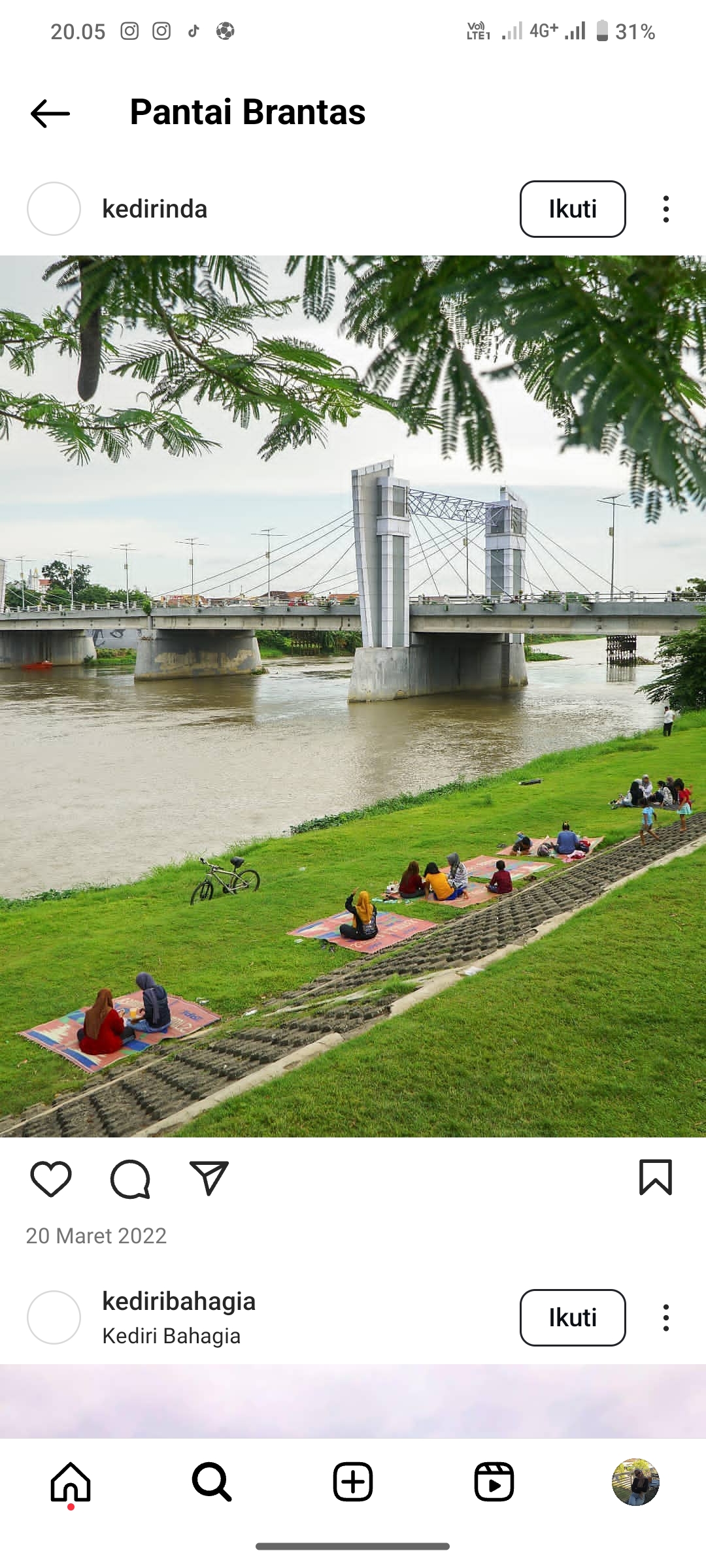 Pantai Brantas, Kediri