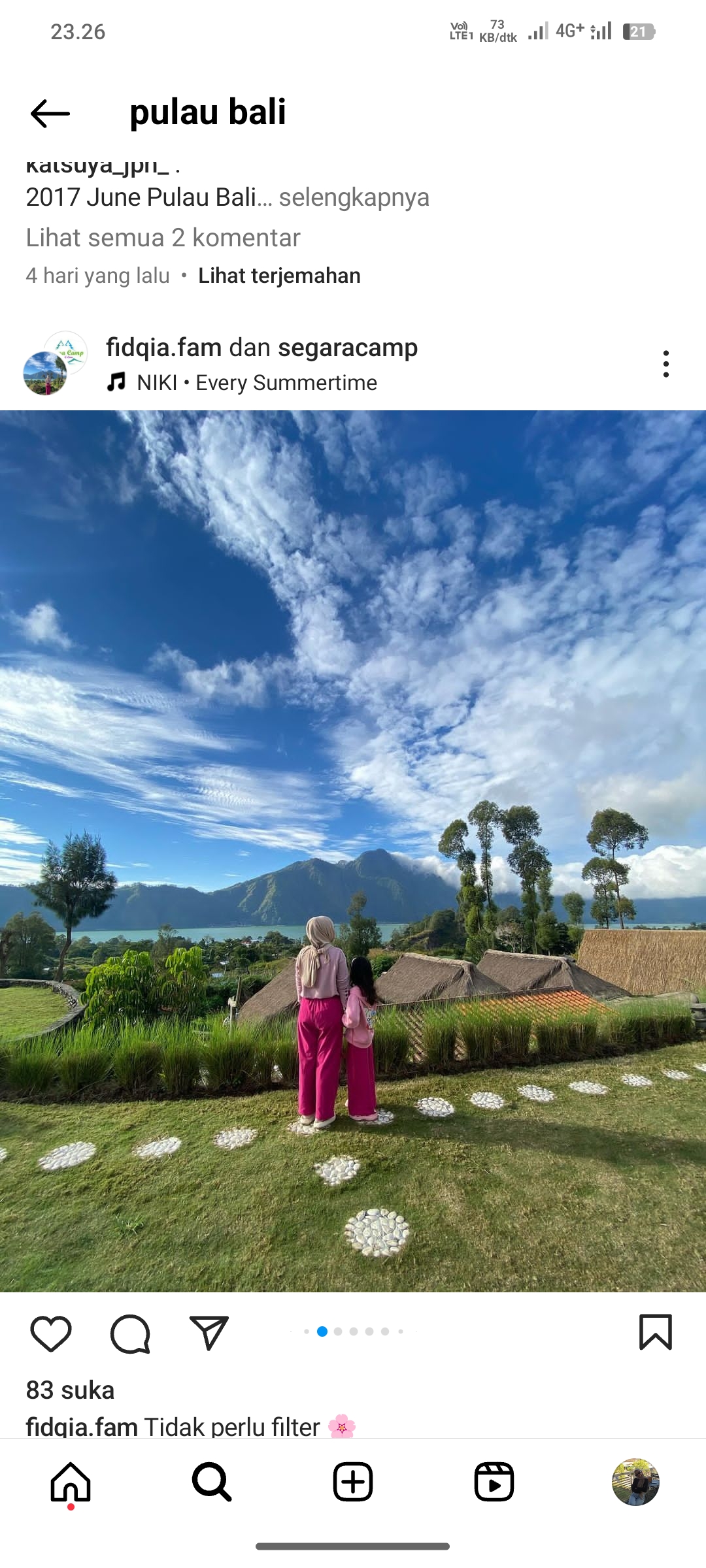 Segara camp salah satu spot wisata di pulau Bali