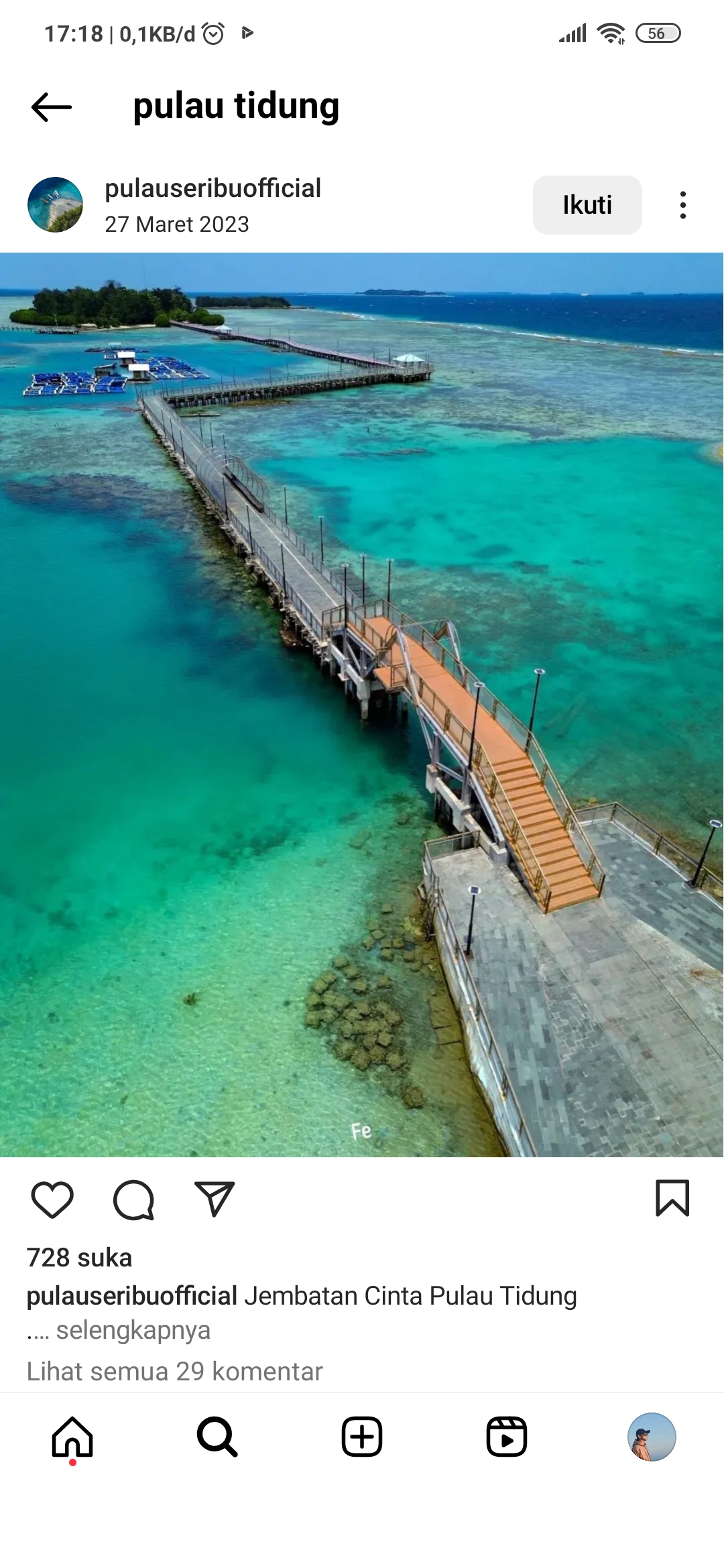 Jembatan menuju Pulau Tidung