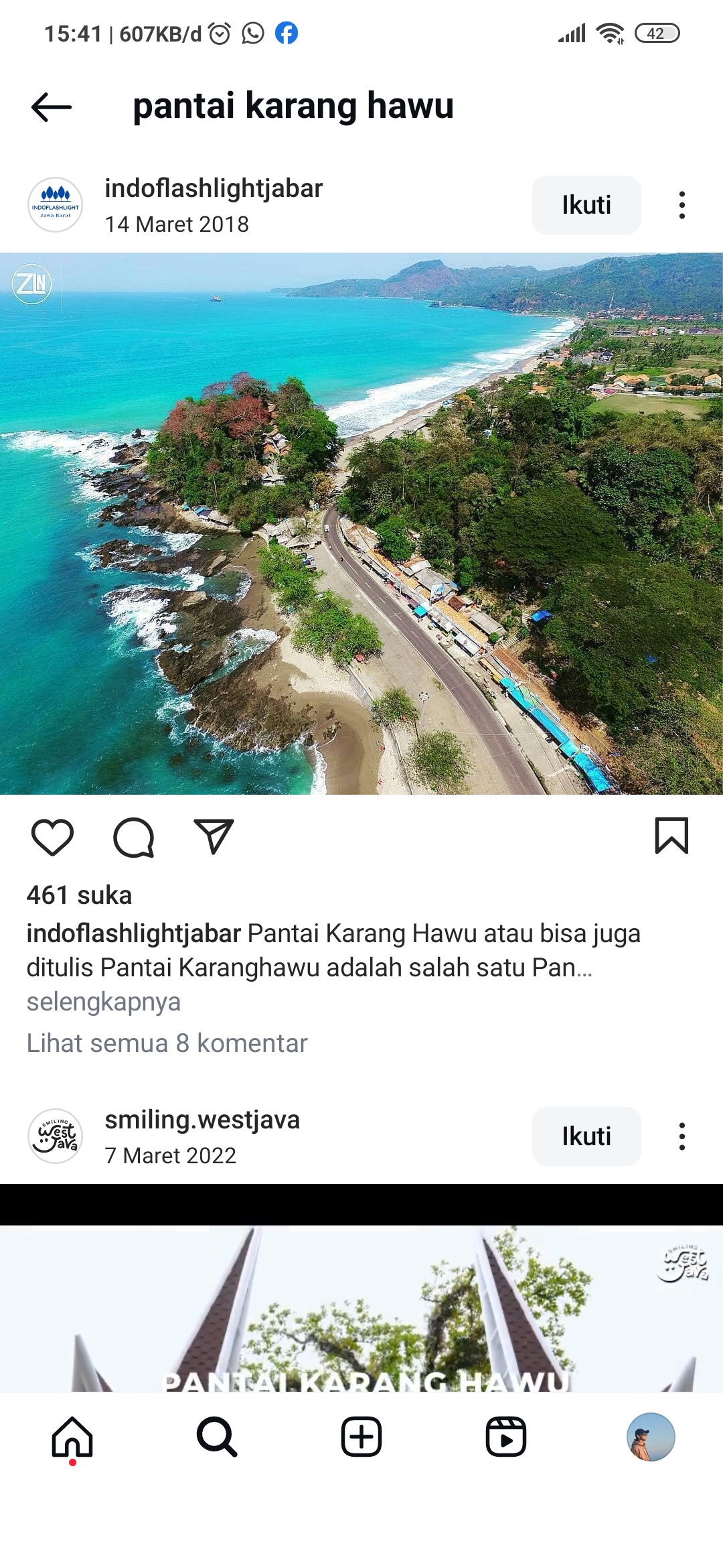 Menikmati keindahan alam pantai Karang Hawu