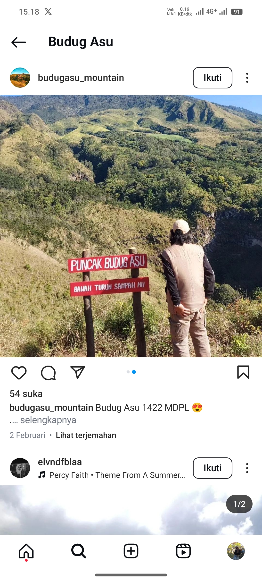 Puncak Budug Asu, Malang