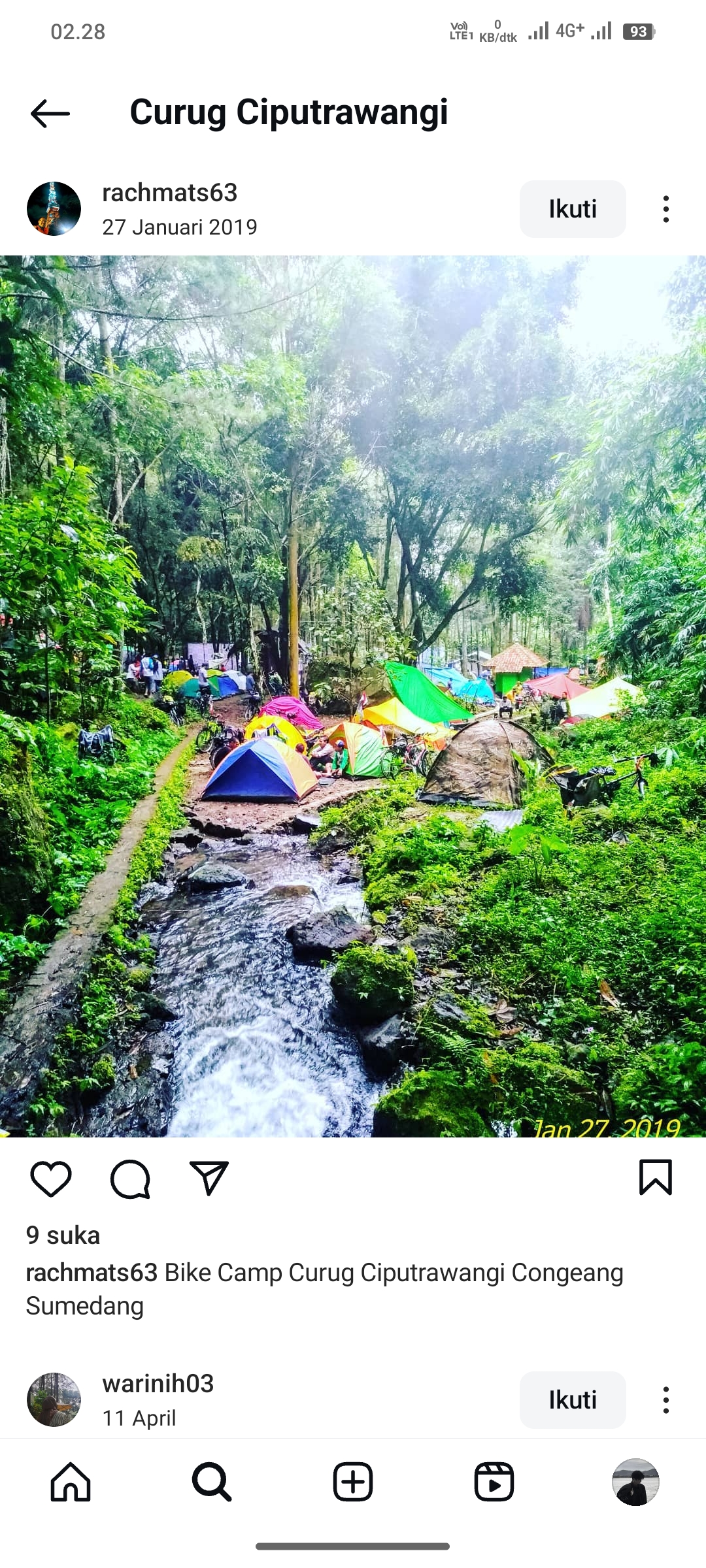 Camping ground di Curug Ciputrawangi