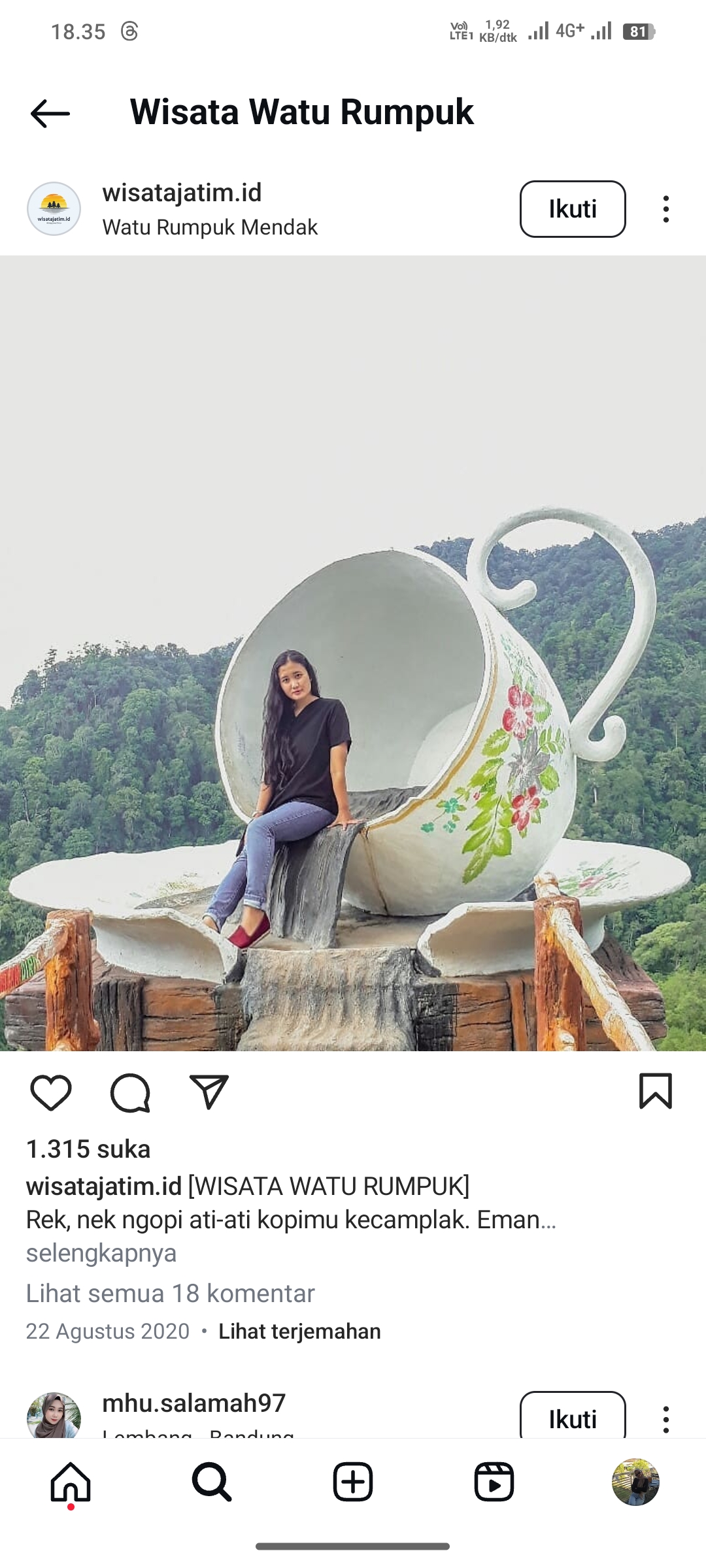 Wisata Watu Rumpuk, Madiun