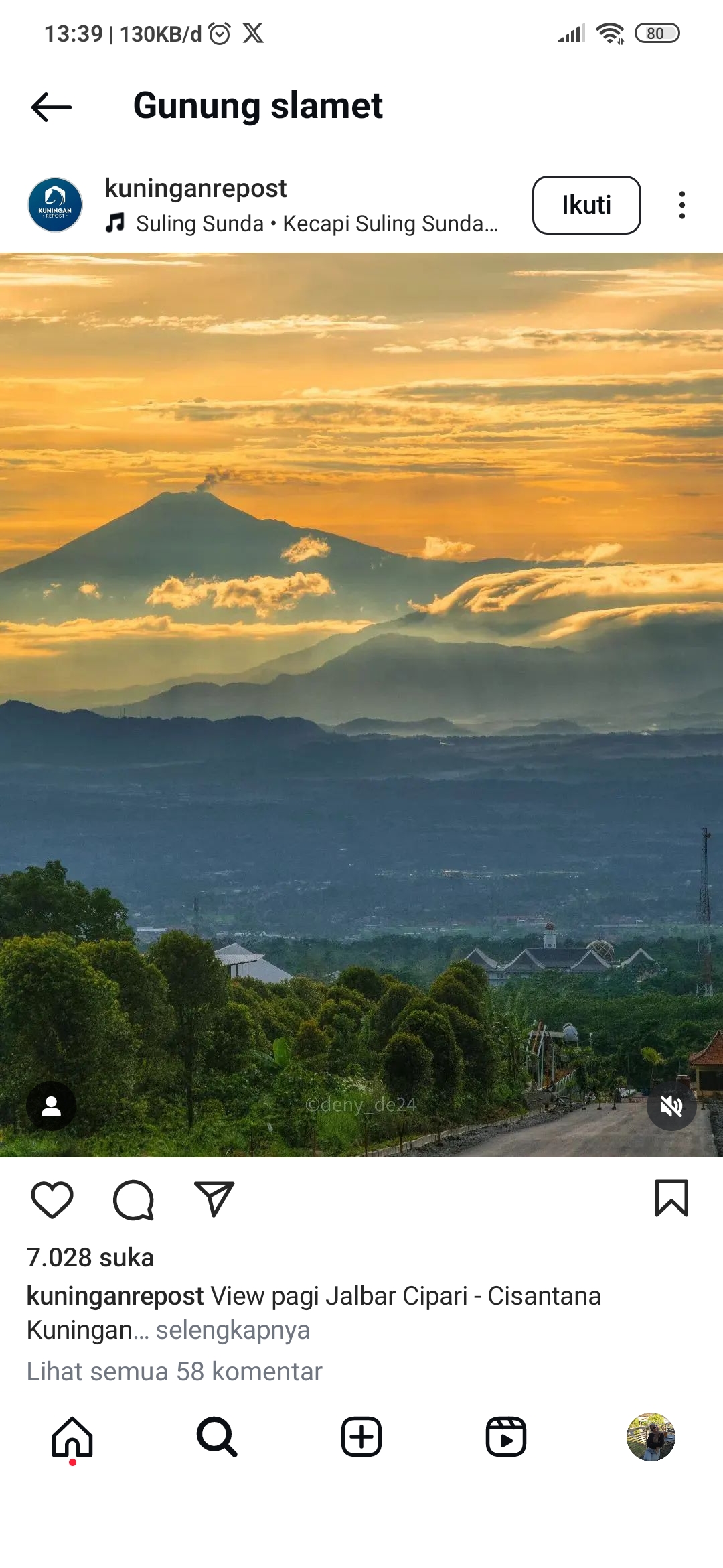 View Gunung Slamet, indah tapi punya cerita mistis