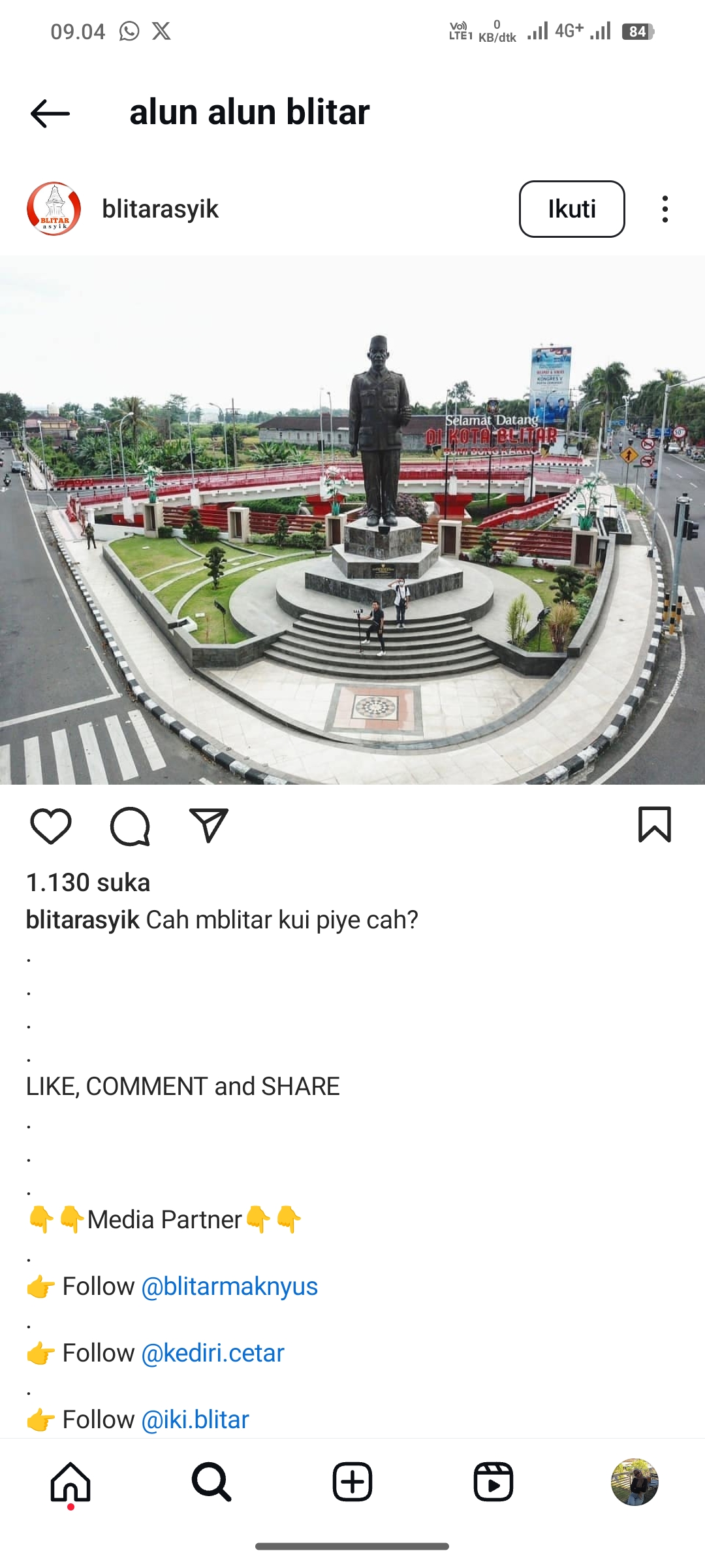 Monumen Bung Karno di Kota Blitar