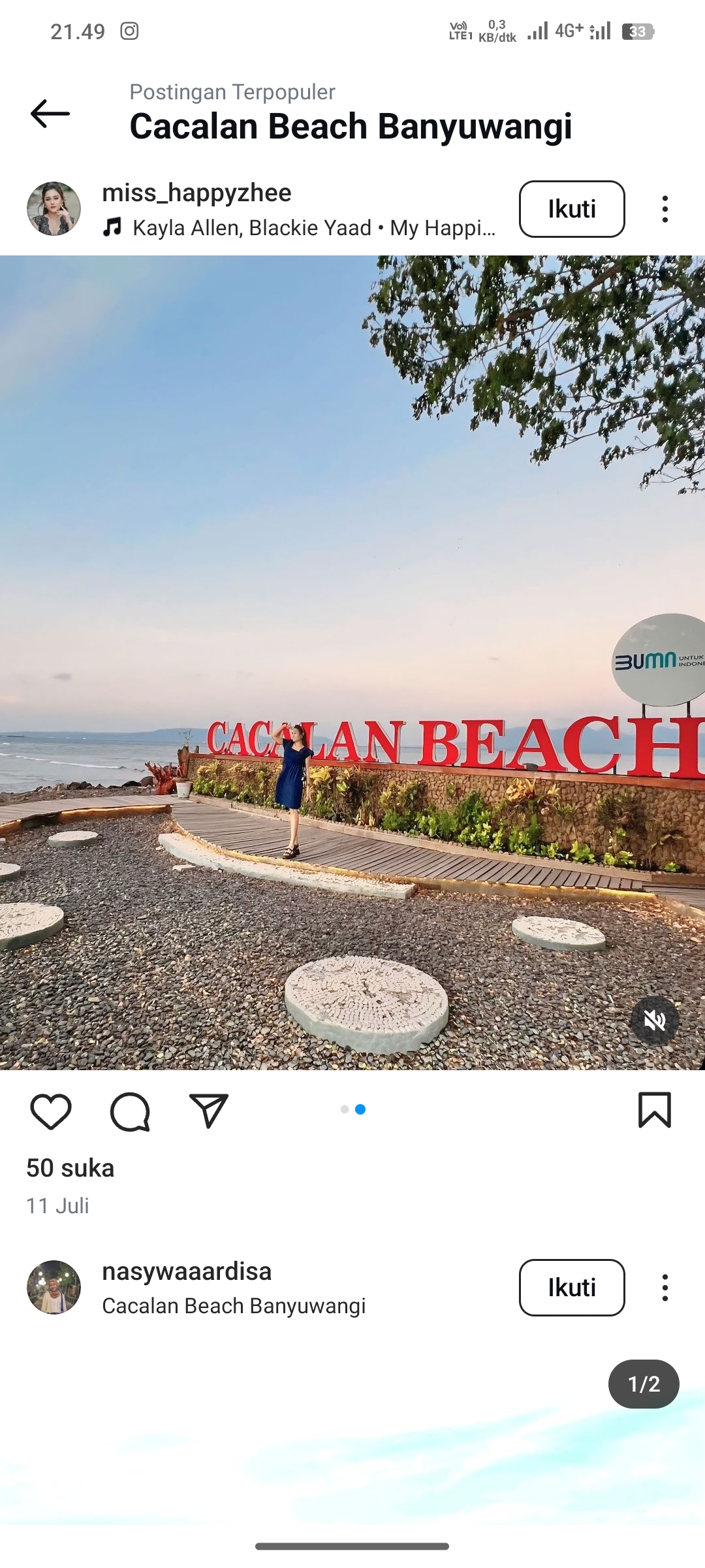 Pantai Cacalan, Banyuwangi