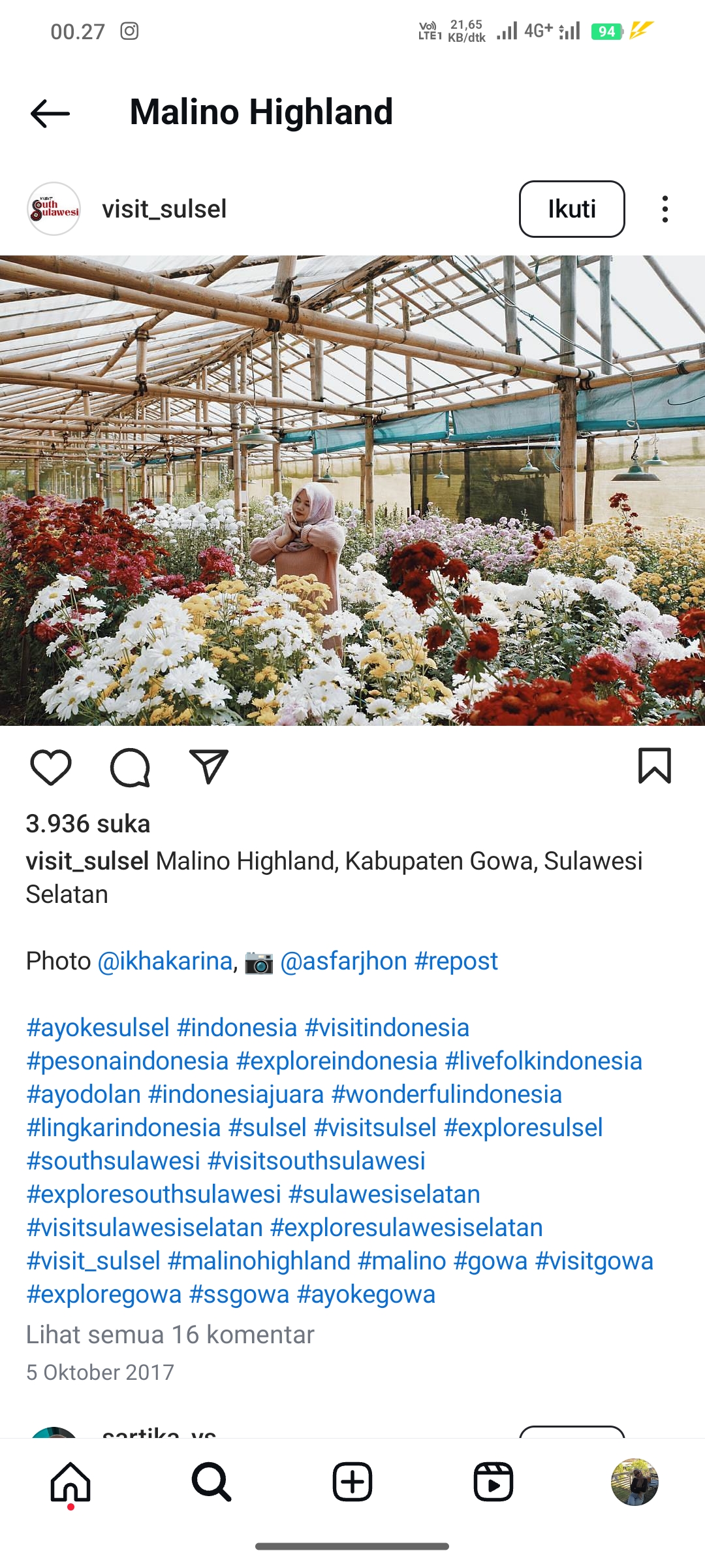 Salah Satu Spot Menarik di Malino Highland