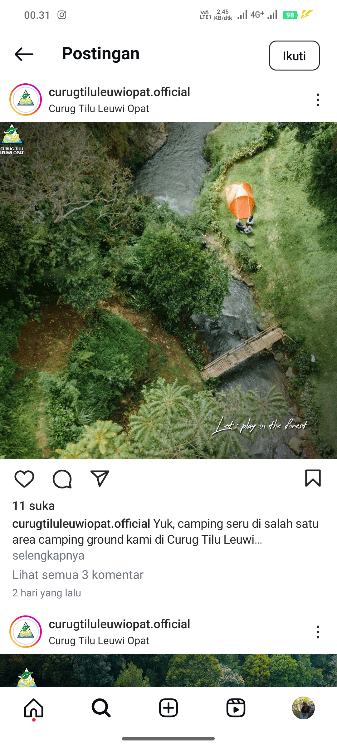 Curug Tilu Leuwi Opat, Bandung
