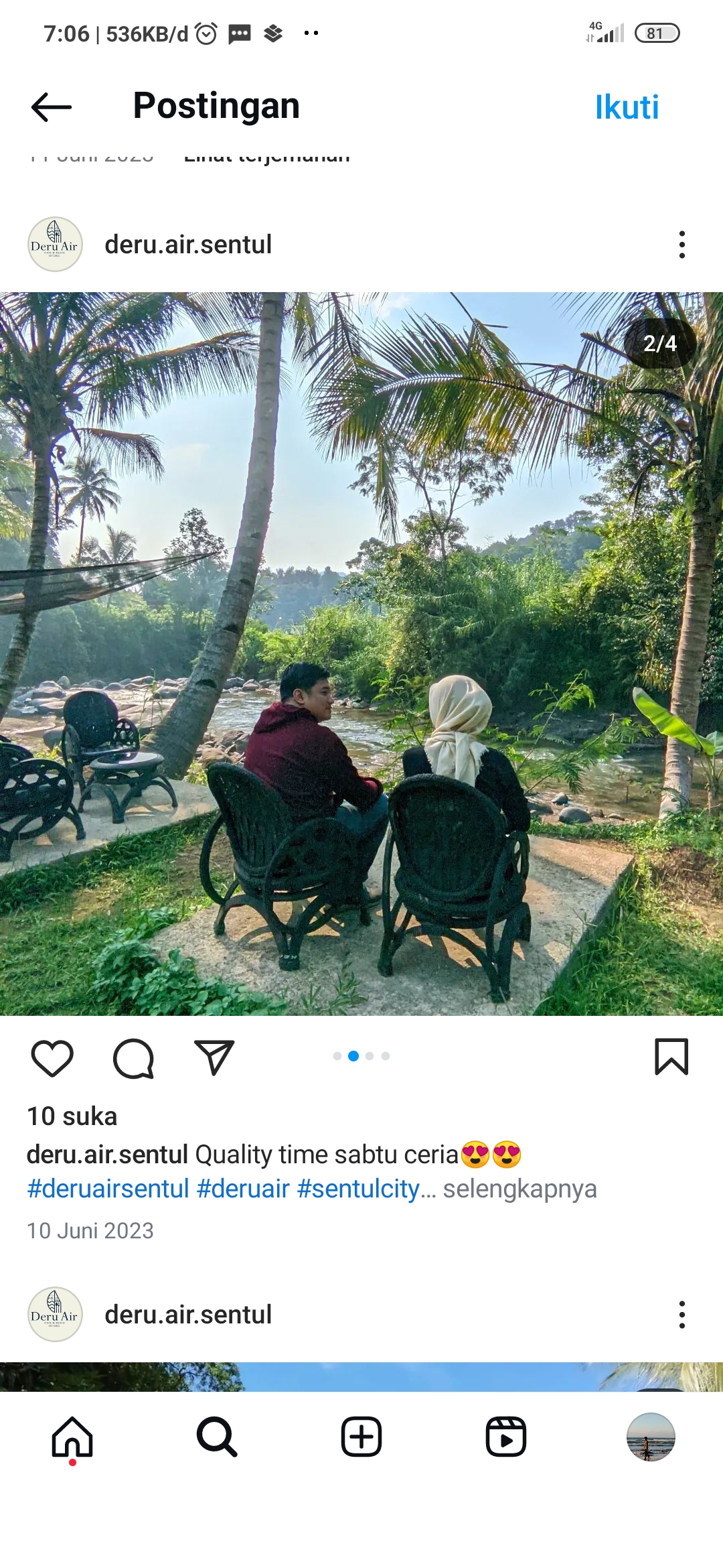 Quality Time di Wisata Deru Air