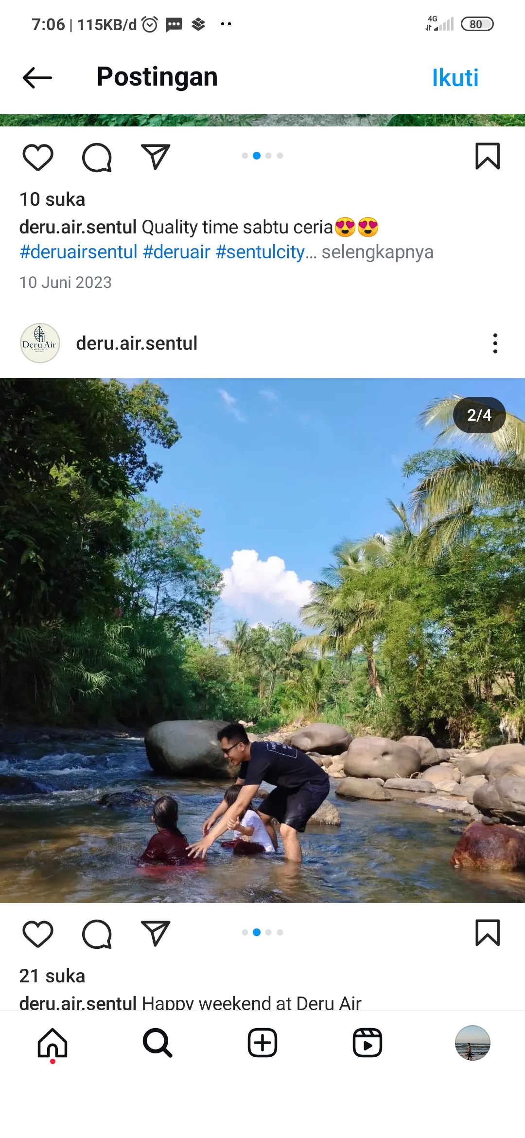Bermain bersama keluarga pilihan tepat untuk menikmati Deru Air Sentul