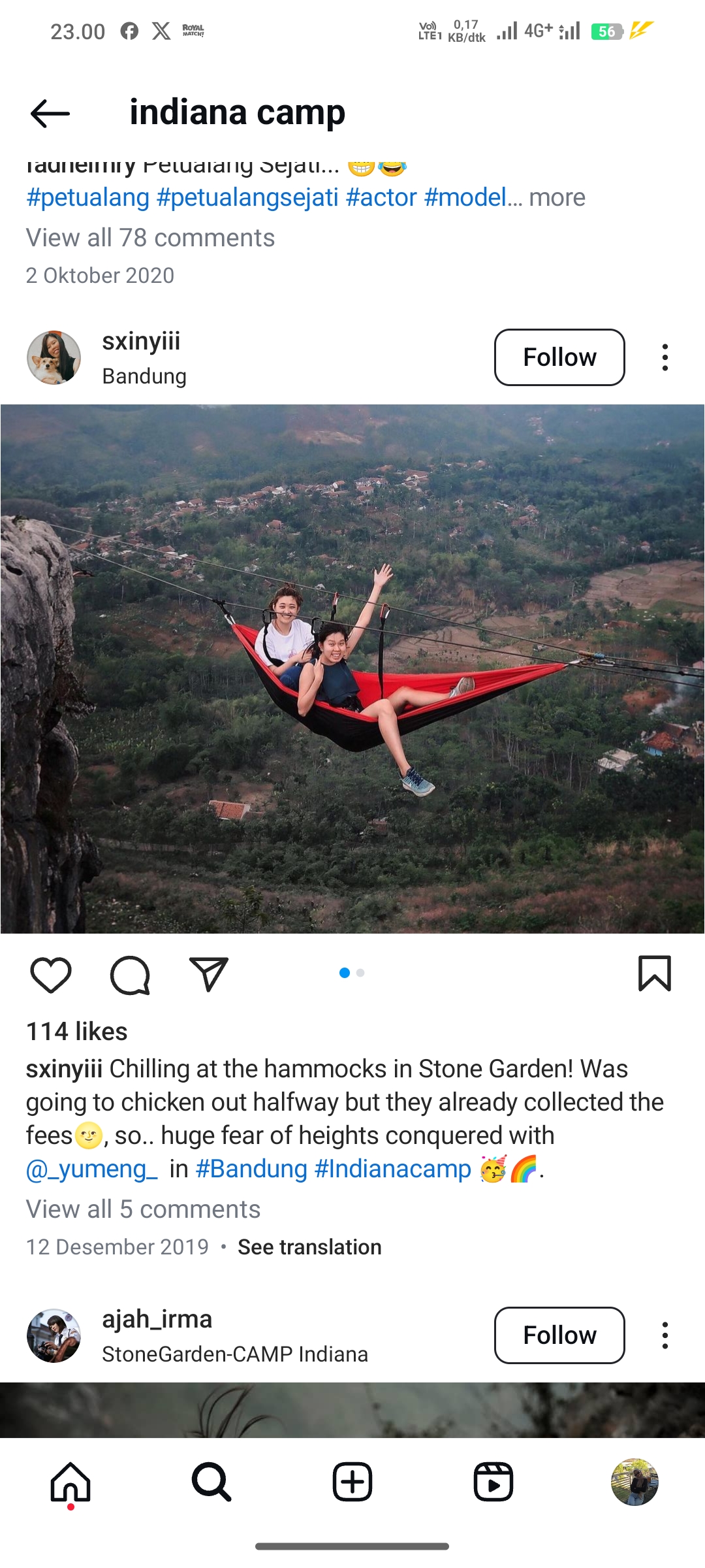 Kegiatan Hammocking, Citatah, Bandung